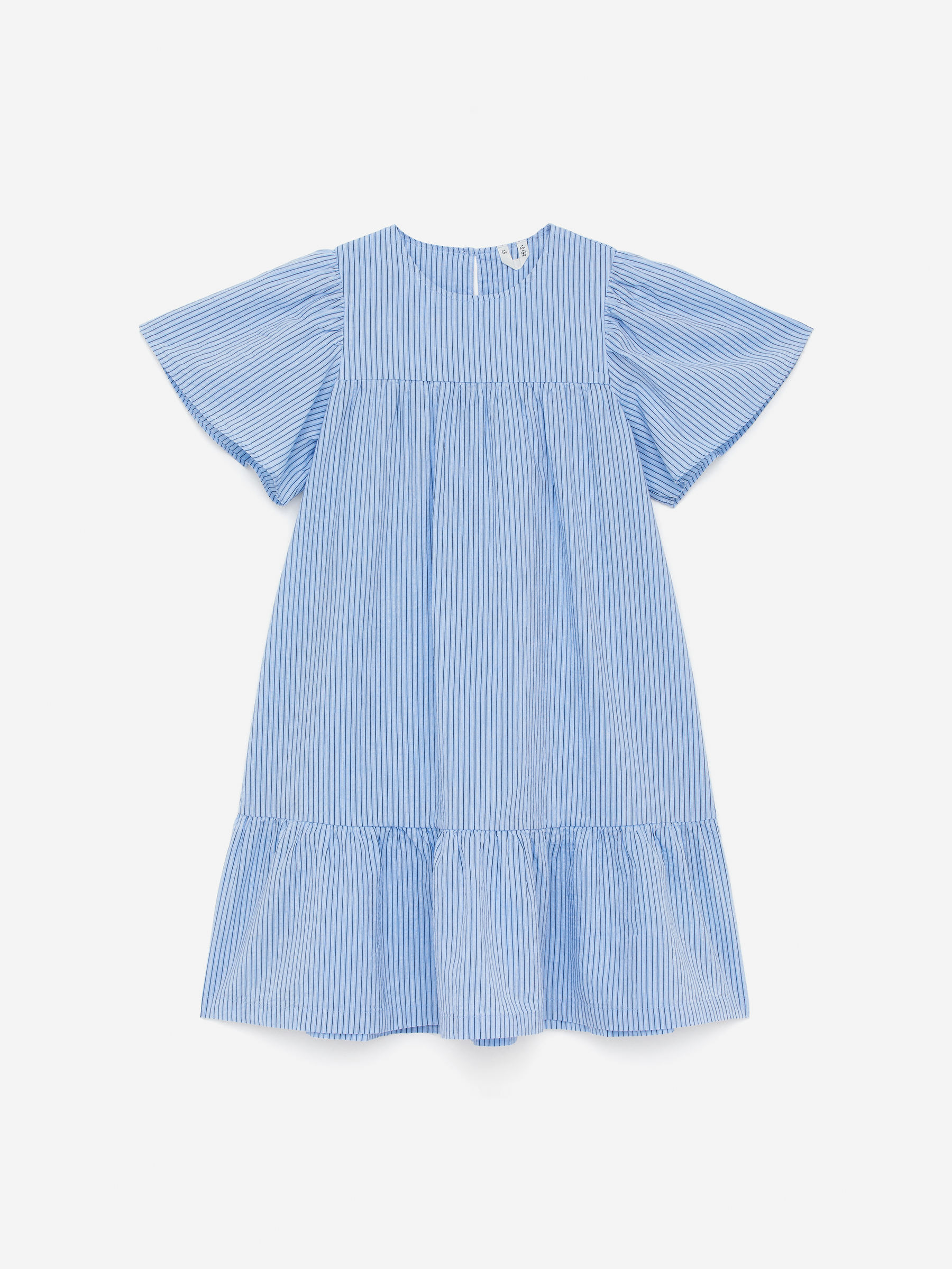 Puff-Sleeve Midi Dress-#ADBED3-15664