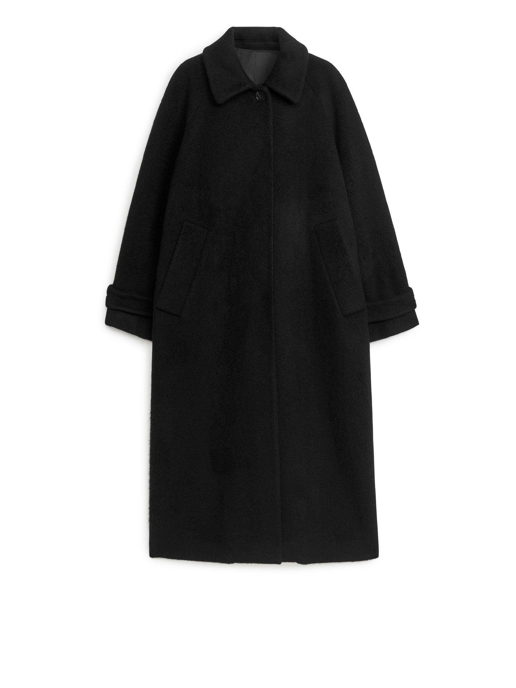 Oversized Wool Coat-Black-6214