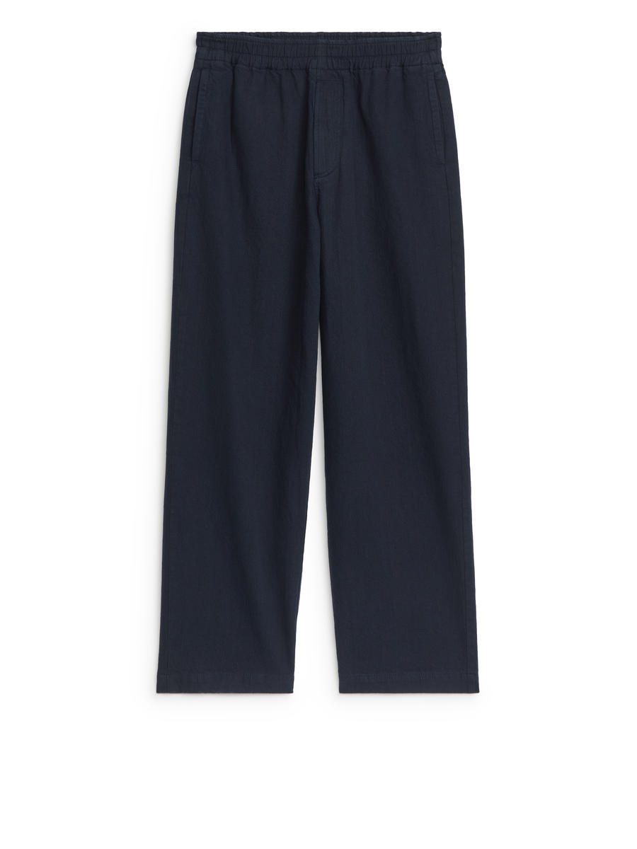 Relaxed Cotton Linen Trousers-#272930-3399