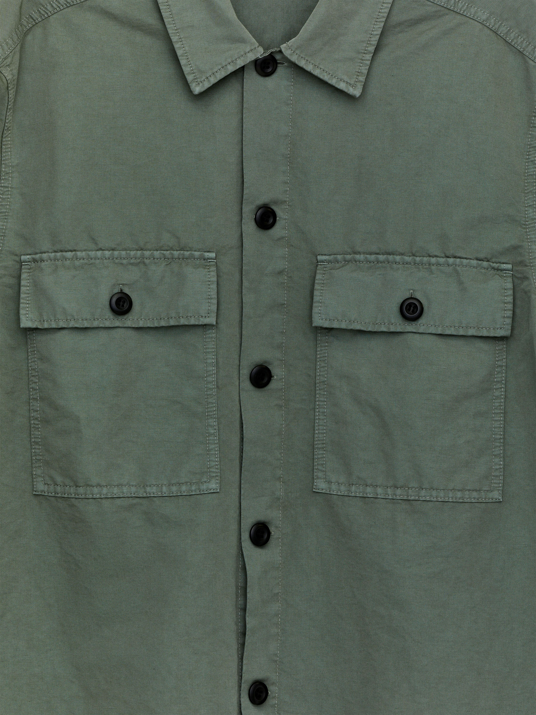 Cotton Linen Overshirt - Dusty Green - Loose fit - Men - StillMedia/DescriptiveDetail - 2