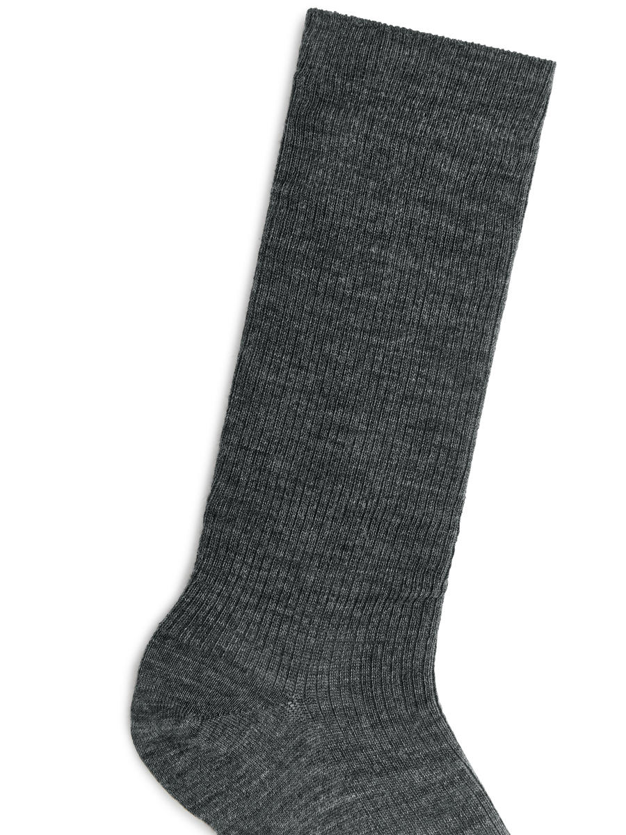 Gerippte Socken aus Wollmischung-#9C9EA5-6007