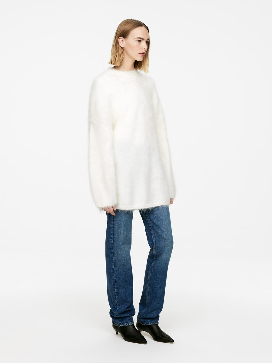 Mohair-Wool Blend Jumper-#F4F3E9-13864