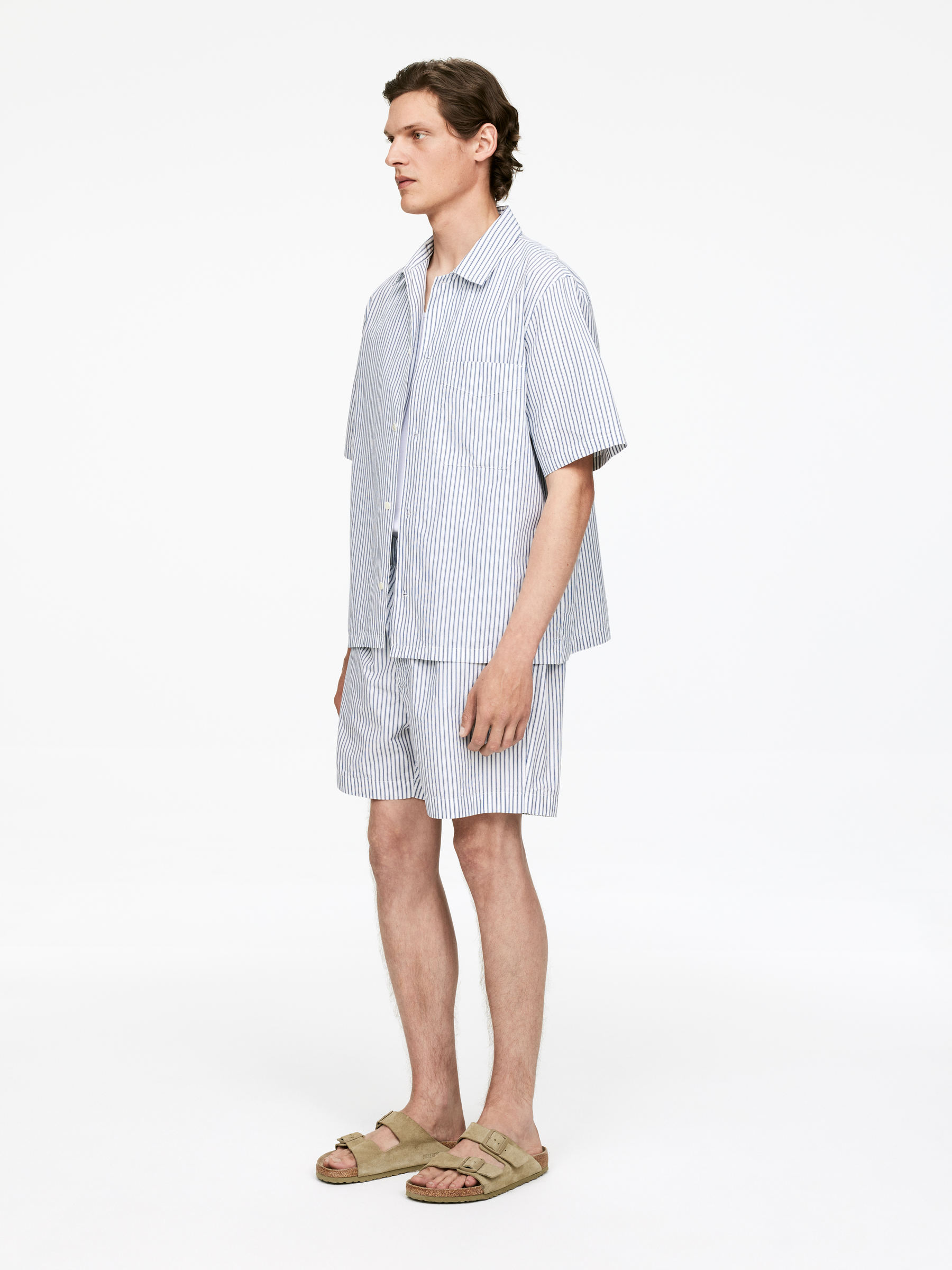 Pyjama Shorts - White/Blue - Regular fit - Men - StillMedia/Lookbook - 4