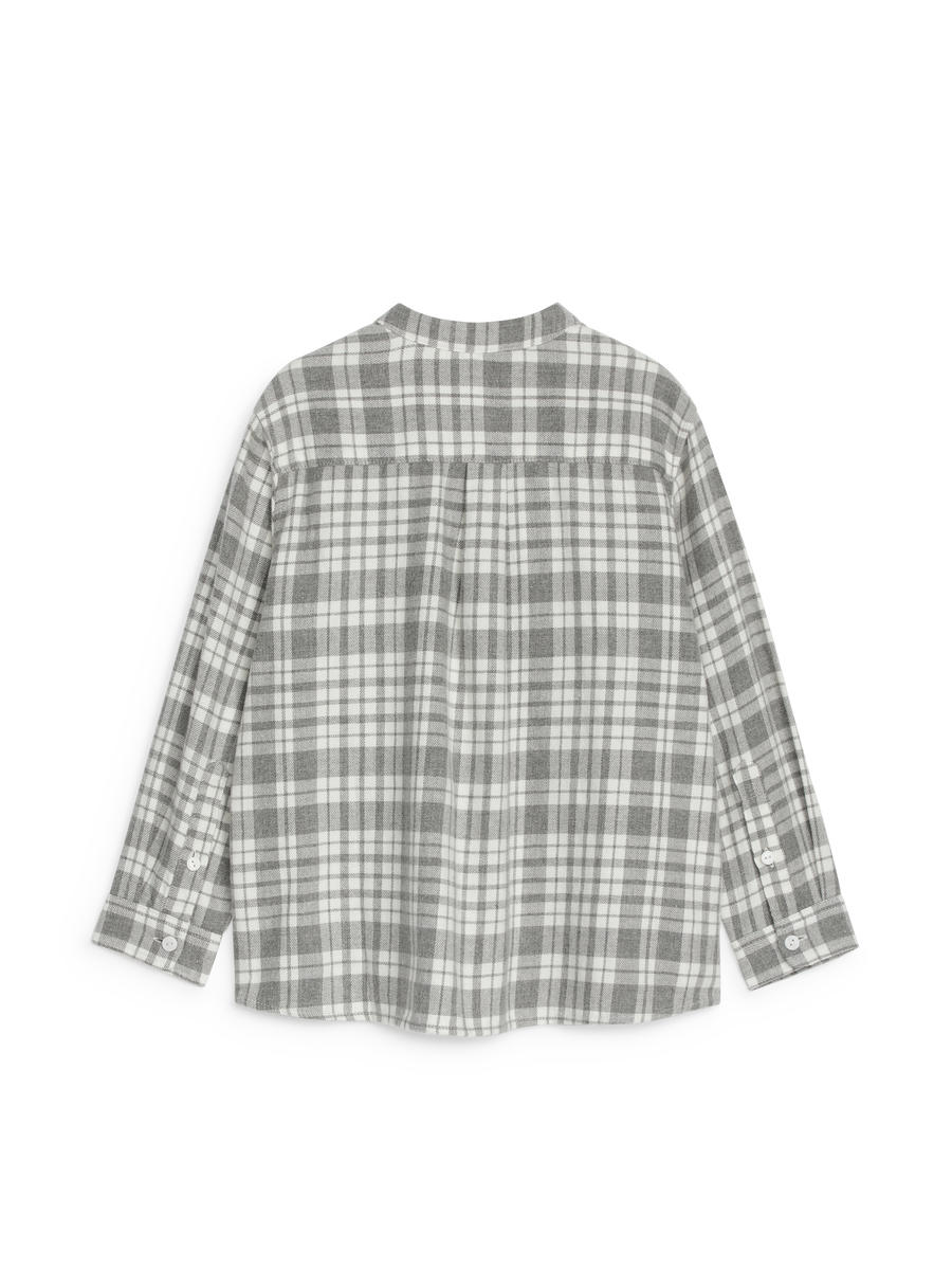 Flannel Shirt-#B9BABC-13493