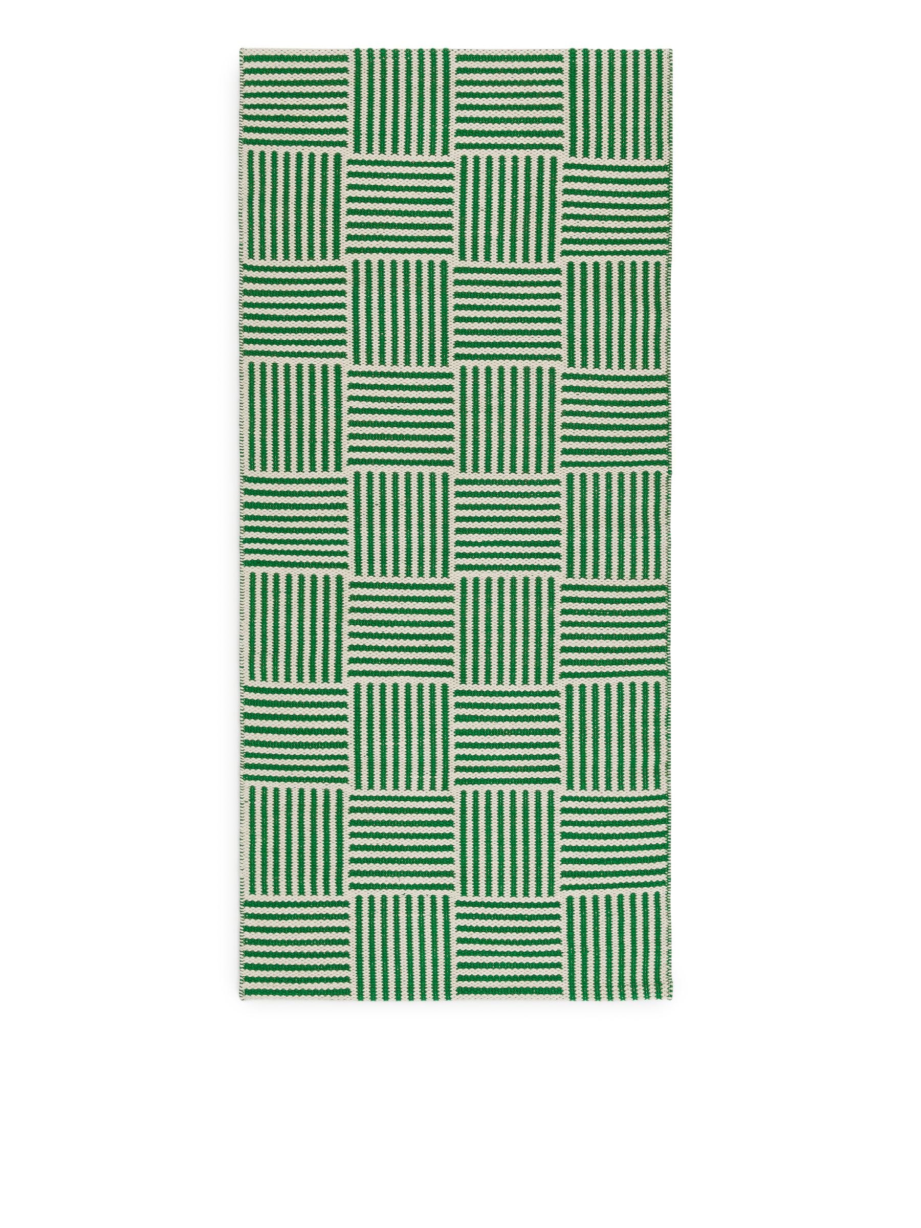 Dywan z mieszanki bawełny i wełny 84 x 190 cm - Green/Off-White - Homeware - StillMedia/DescriptiveStillLife - 2