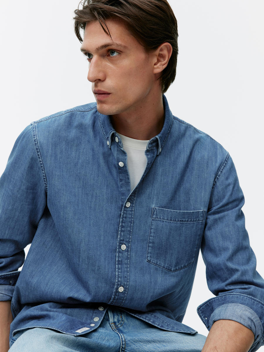 Chemise en jean - Bleu délavé - Regular fit - Homme - 1187977001