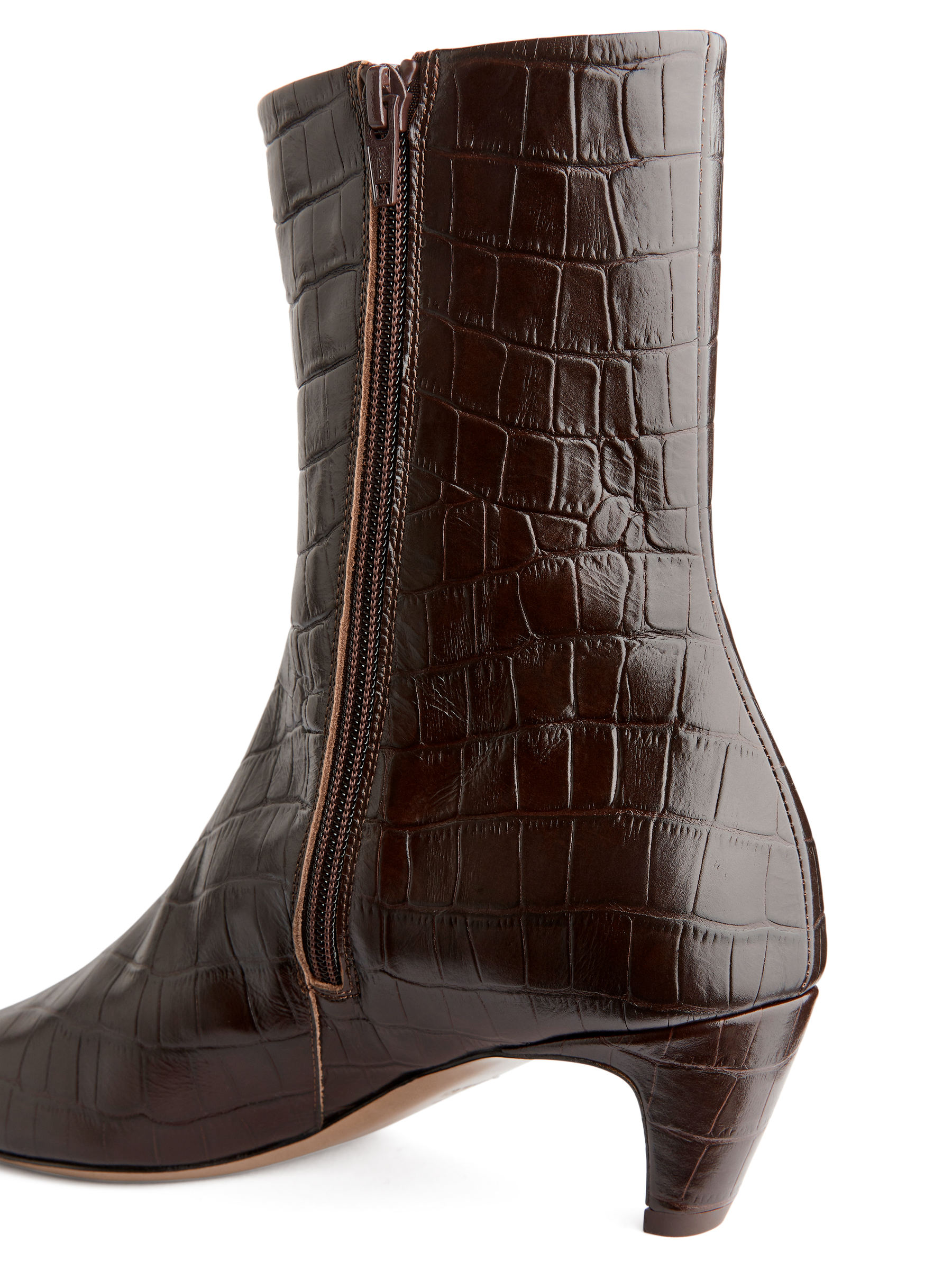 Buty za kostkę z kwadratowymi noskami - Ciemnobrązowy - Women - StillMedia/DescriptiveDetail - 4