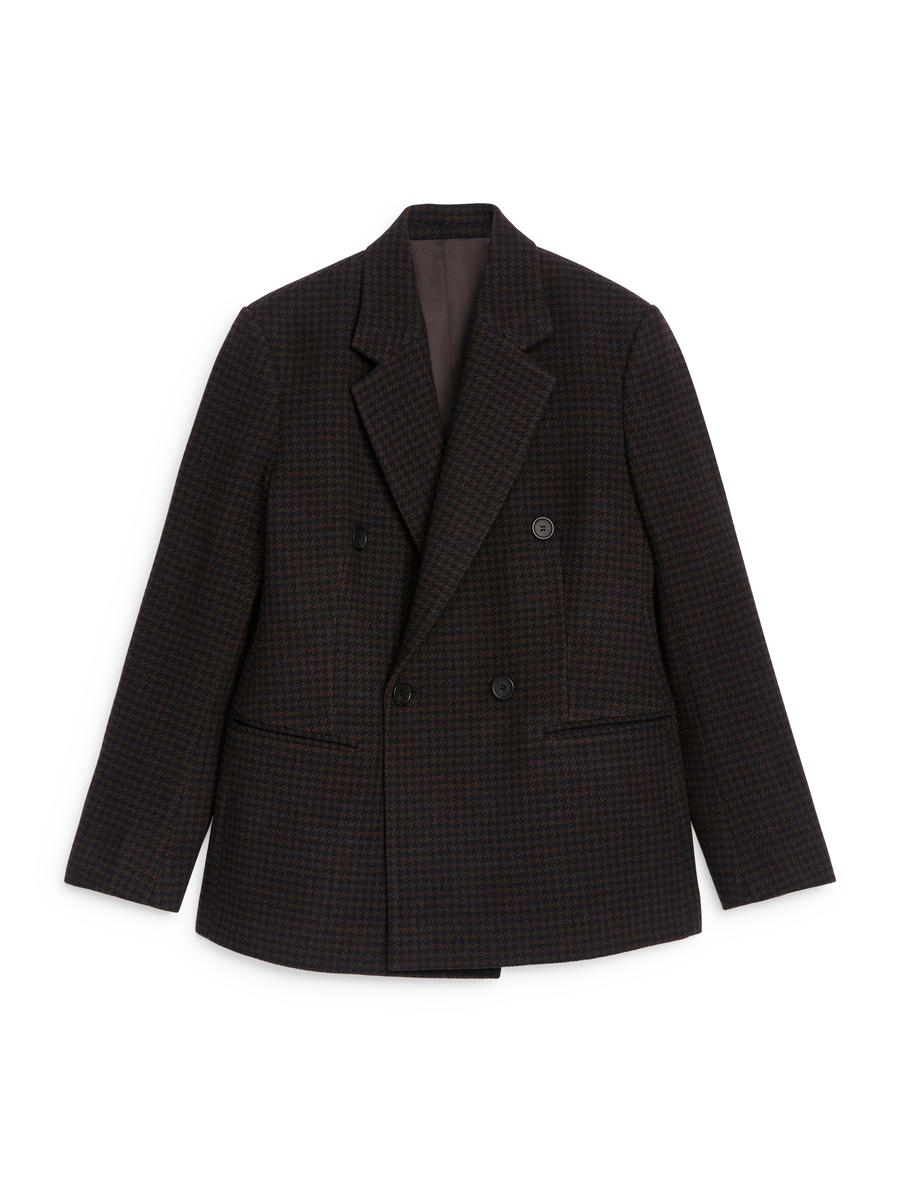 Legerer, doppelreihiger Blazer-#3D3533-13169