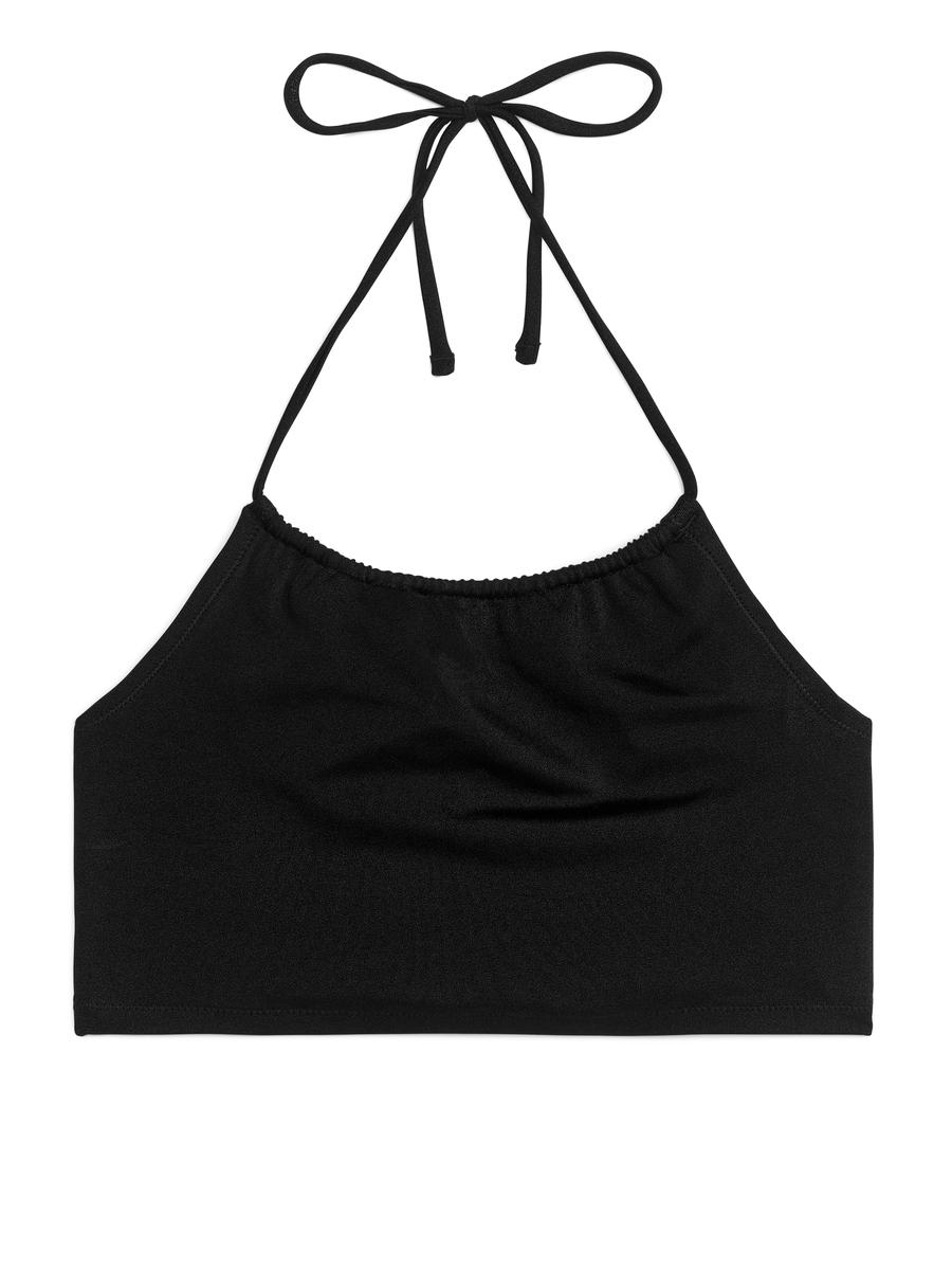 Halterneck Bikini Top - Black - Women - 1138995002