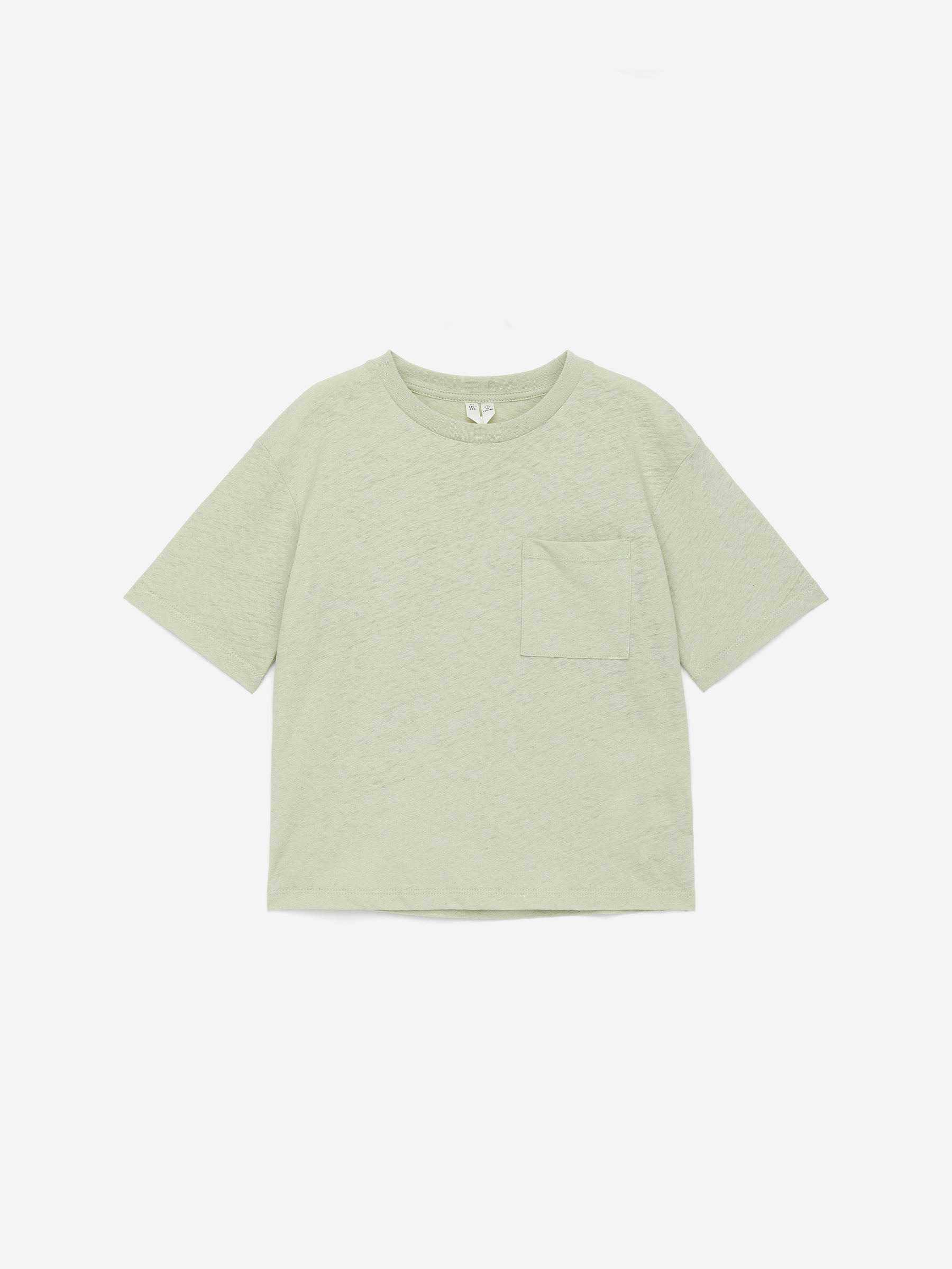 Cotton Linnen T-Shirt-#C4CCB5-15856