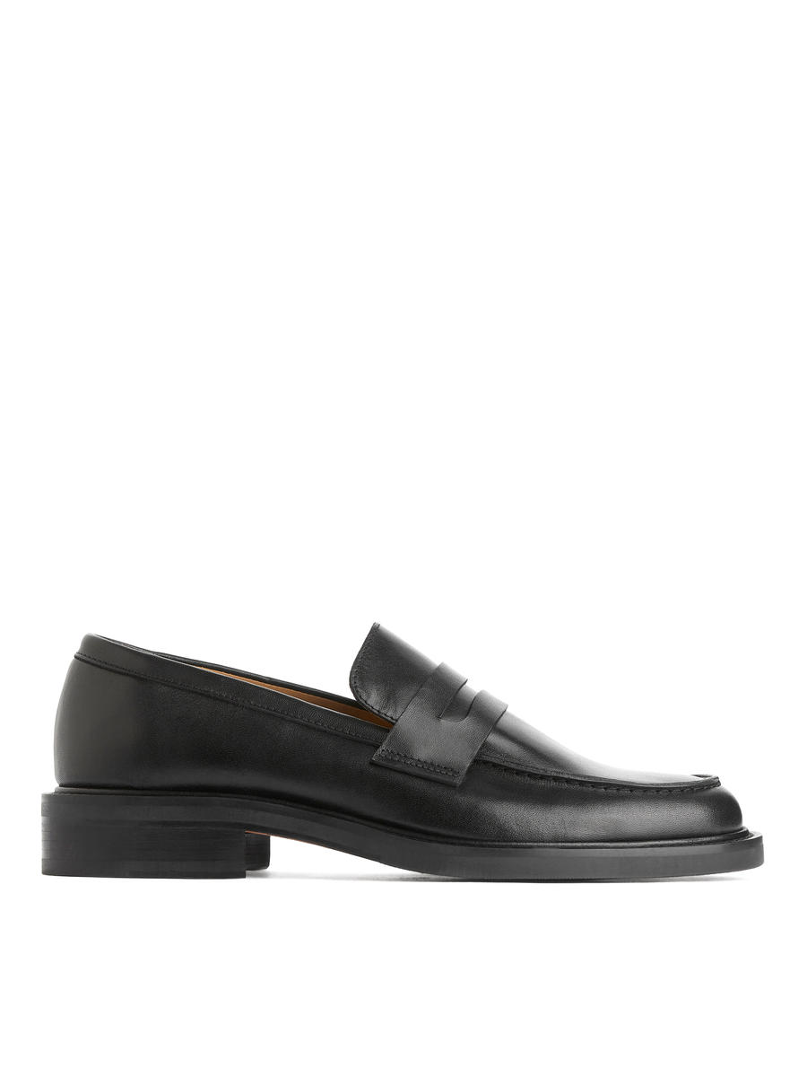 Leather Penny Loafers-#272628-13204