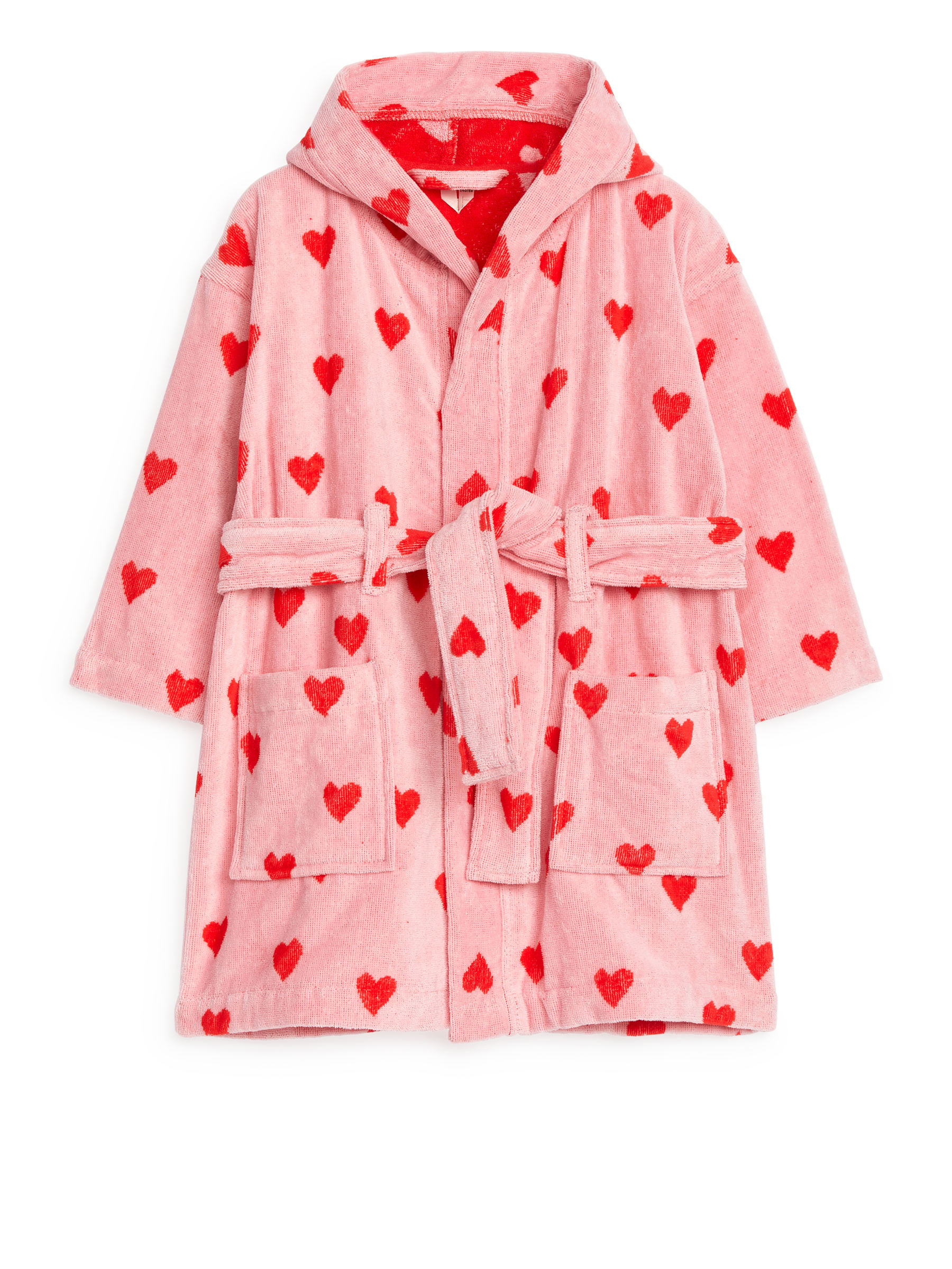 Peignoir en molleton de coton - Rose/Cœurs rouges - Regular fit - Enfant - StillMedia/DescriptiveStillLife - 3