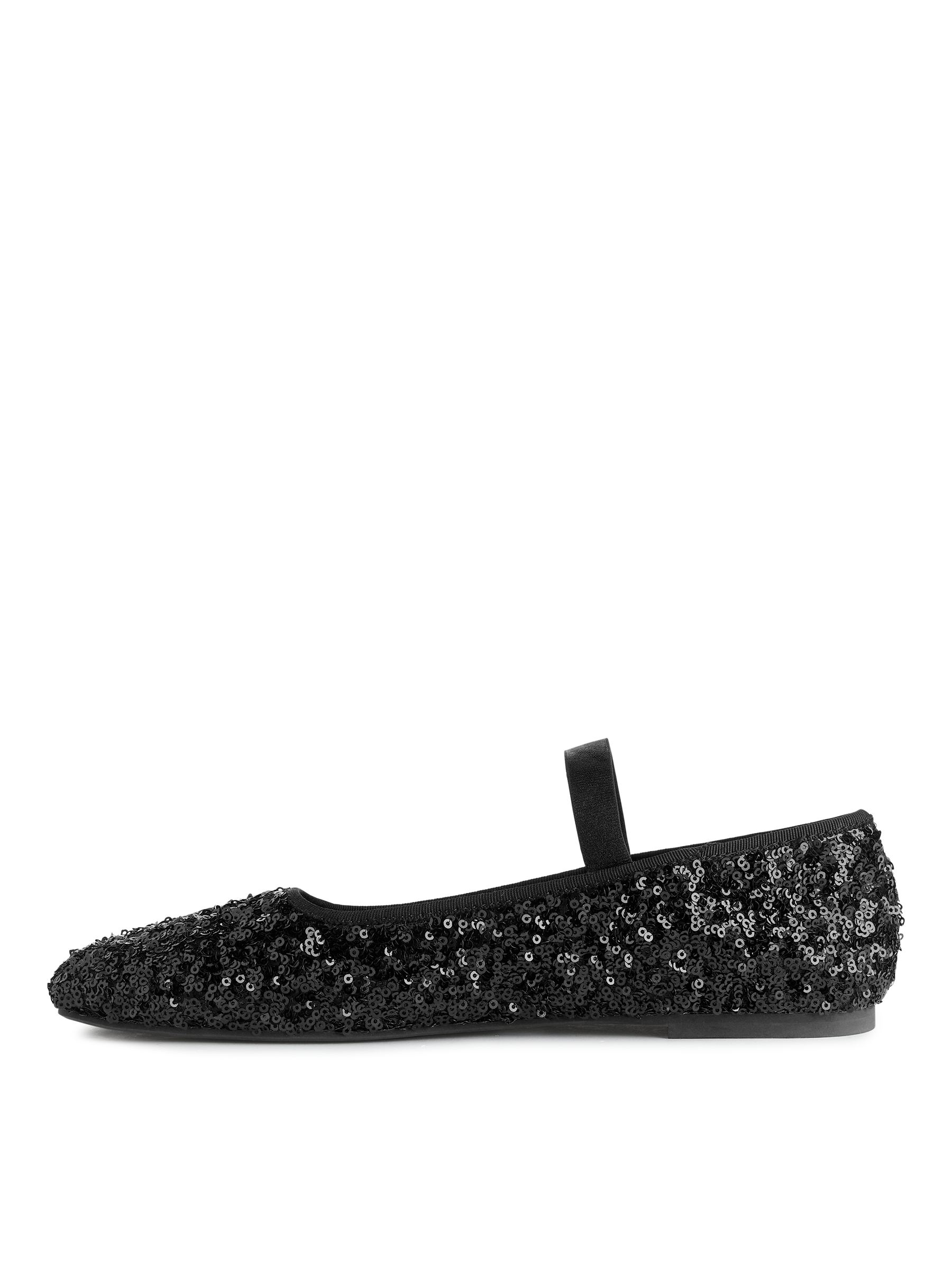 Sequin Ballet Flats-#272628-5414