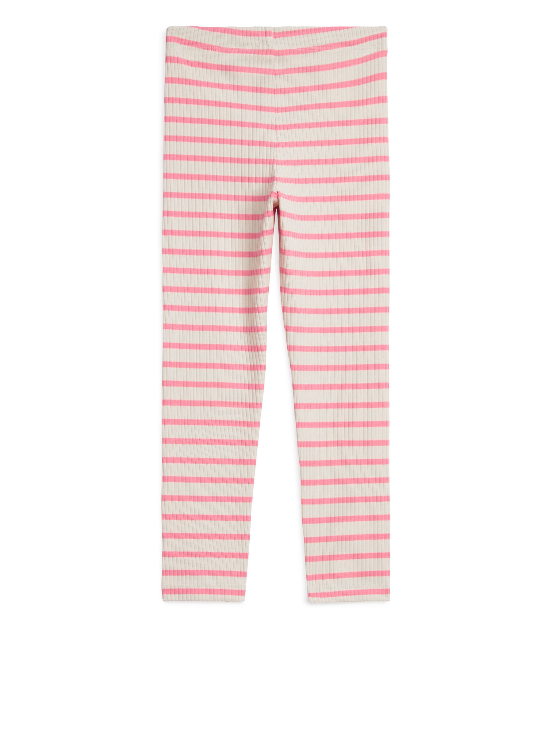Legginsy w prążki - Off-White/Pink - Wąski fason - Children - StillMedia/DescriptiveStillLife - 3