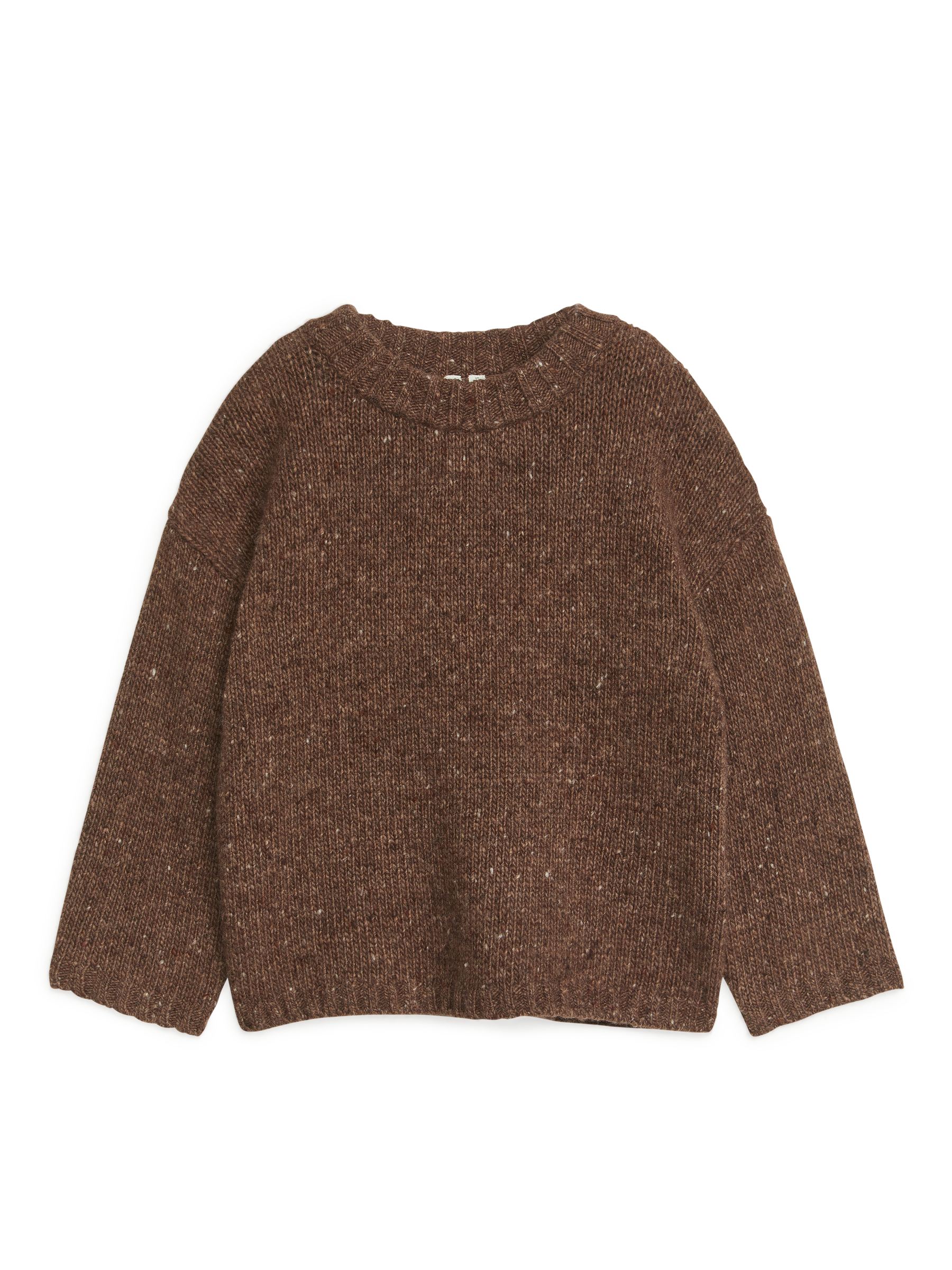 Neps Wool-Blend Jumper-#68492F-11171