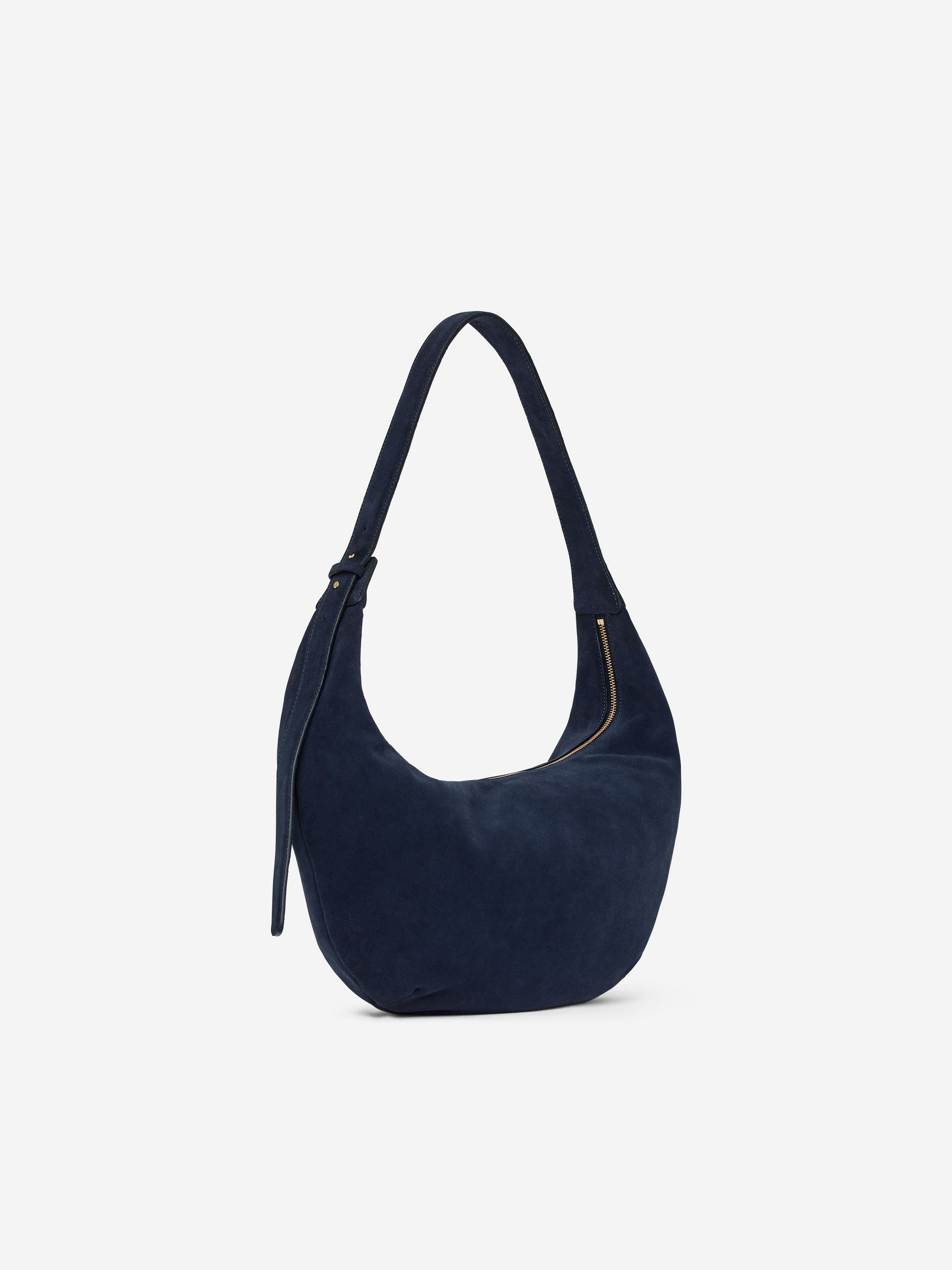 Curved Suede Bag - Dark Blue - Women - StillMedia/DescriptiveStillLife - 10