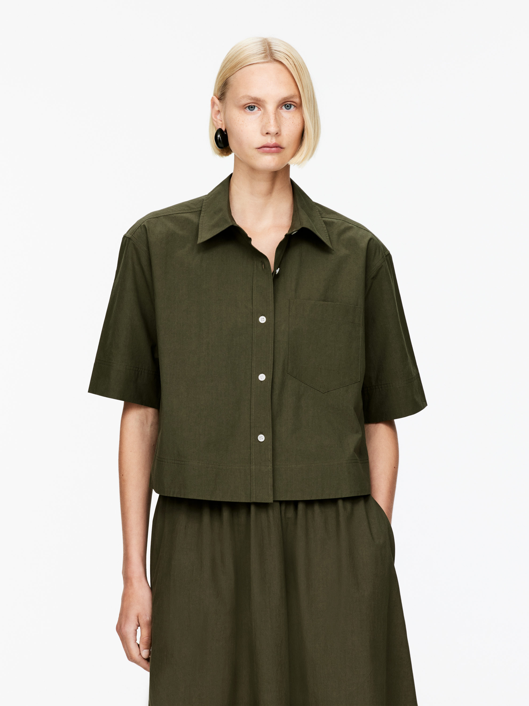 OBSIDIAN オブシディアン SHORT SLEEVE SHIRTS カーキ Underground Oversized Crew Neck T-Shirt SMOKEY GREEN