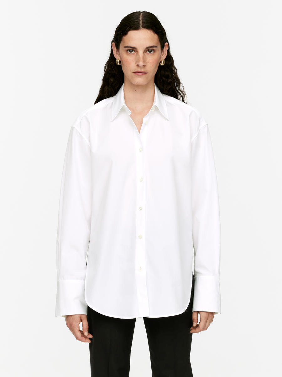 Relaxed-Fit Poplin Shirt-#FFFFFF-11627