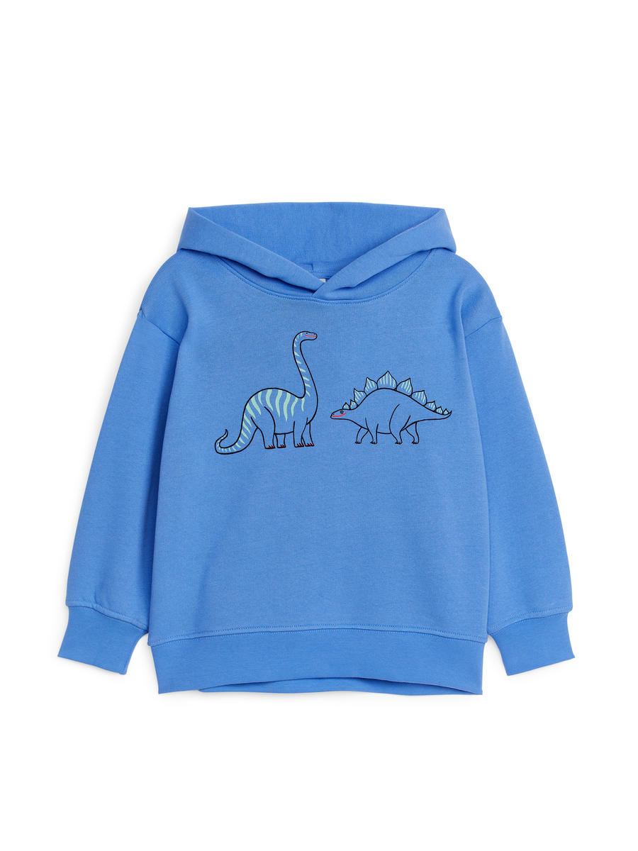 Embroidered Hoodie - Blue/Dinosaurs - Loose fit - Children - 0948368014