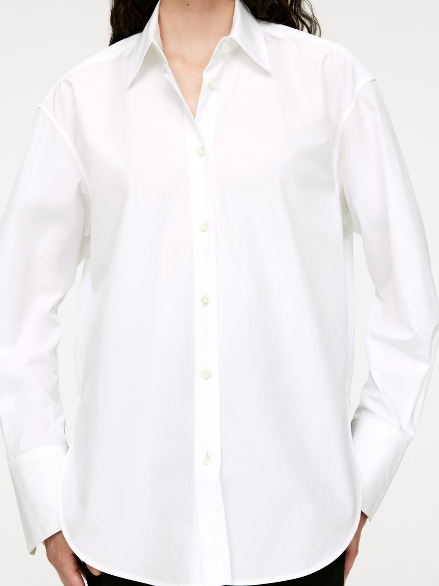 Relaxed-Fit Poplin Shirt-#FFFFFF-11627