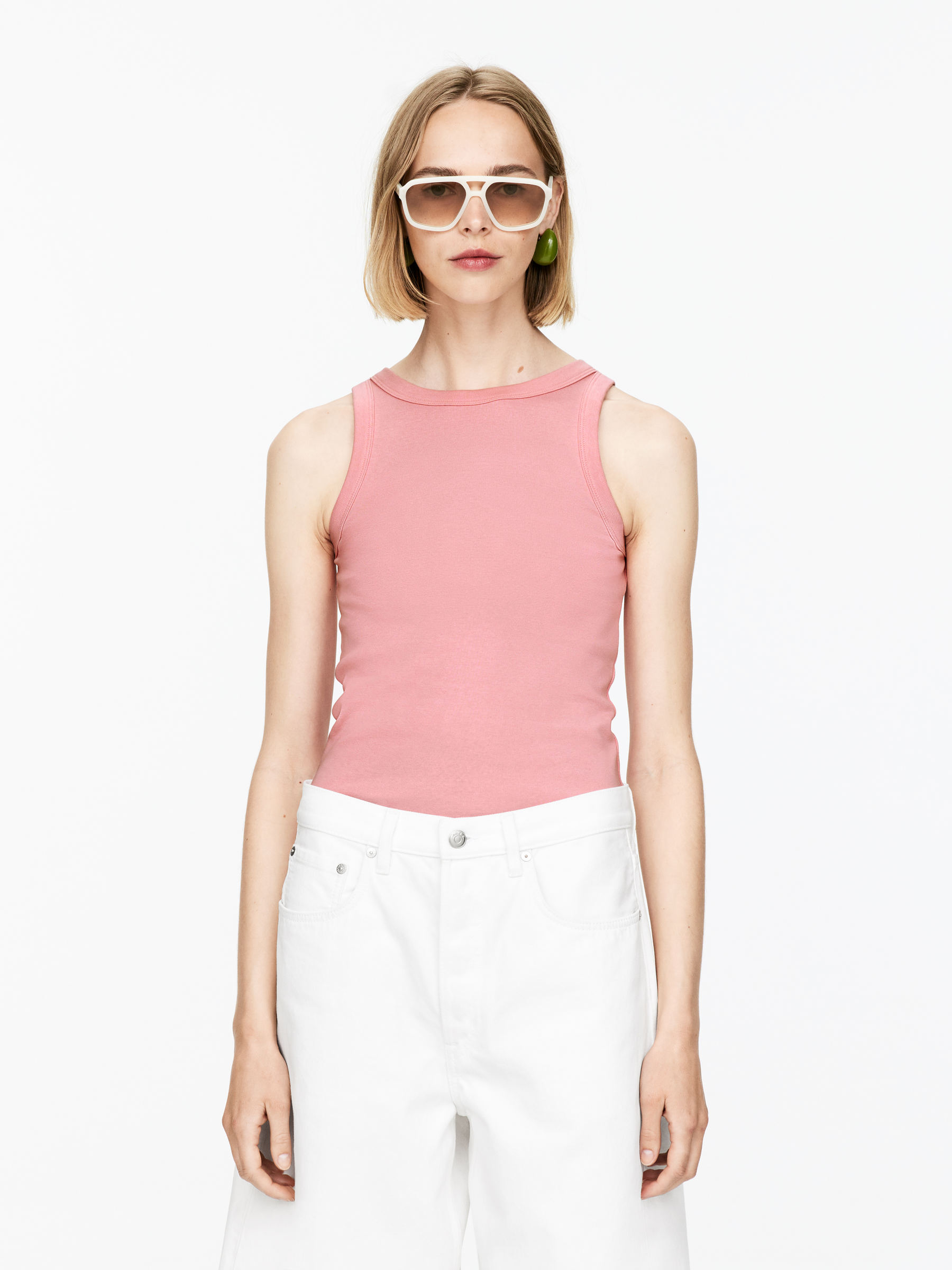 Rib Tank Top-#D99DAC-14976