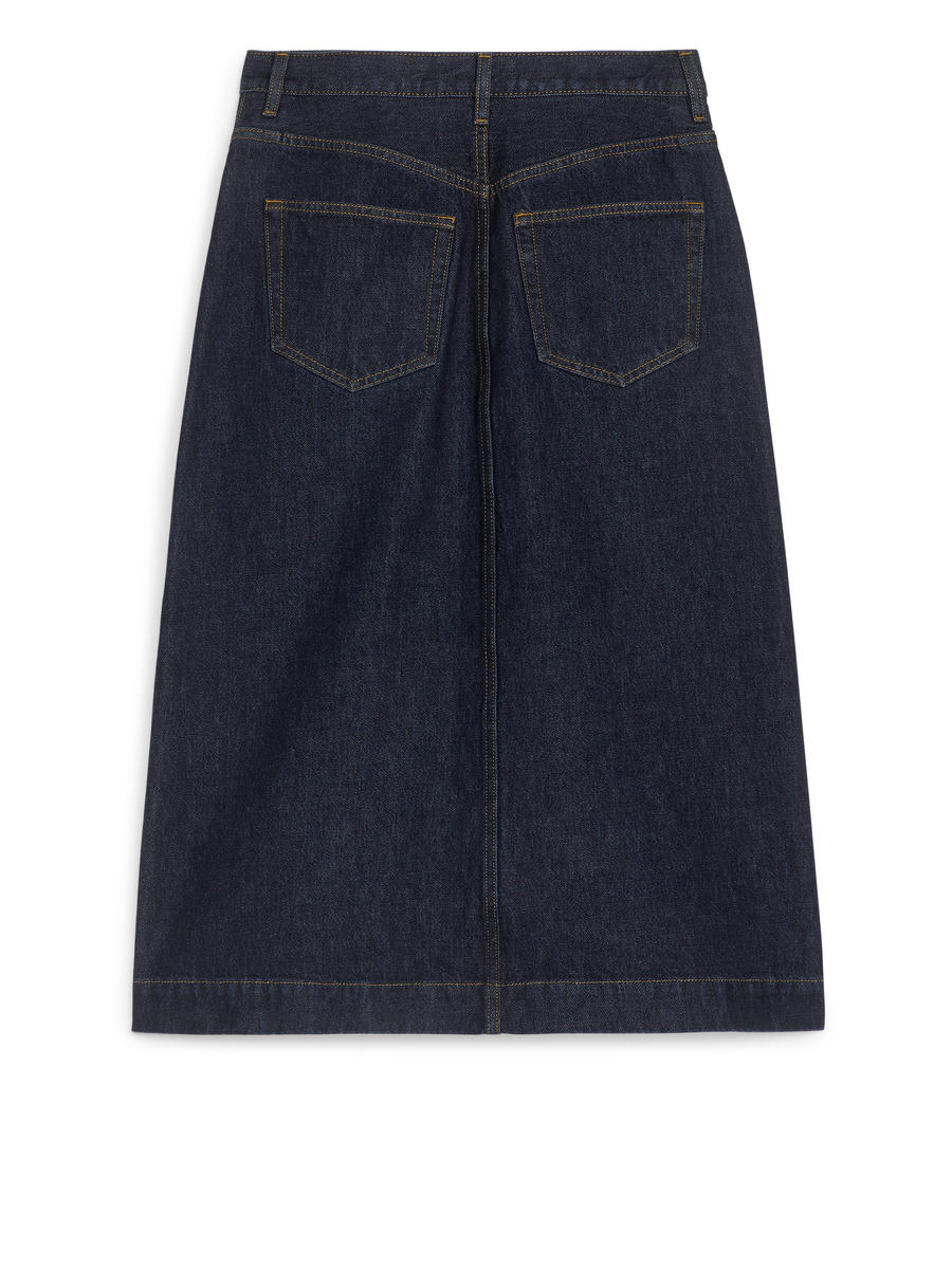 Dark blue denim wrap skirt best sale