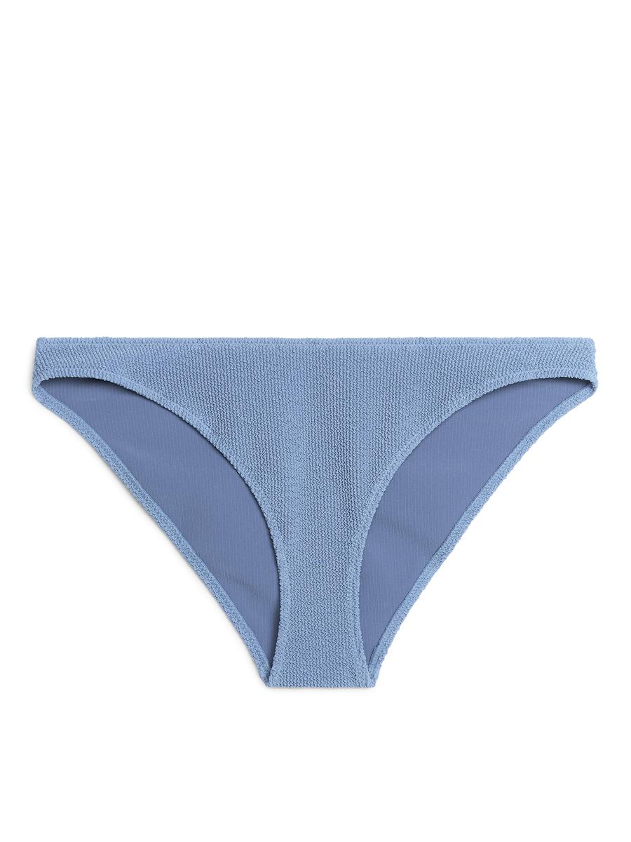 Low Waist Crinkle Bikini Bottom - Blue - Women - 1141399001