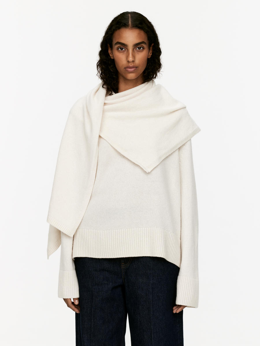 Wool Scarf Jumper-#F2E8D6-12234