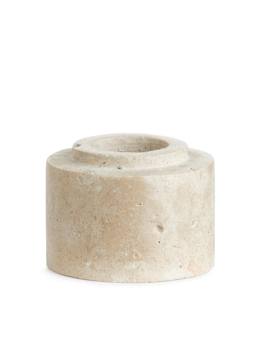 Marble Candle Holder-#D0C2AA-7055