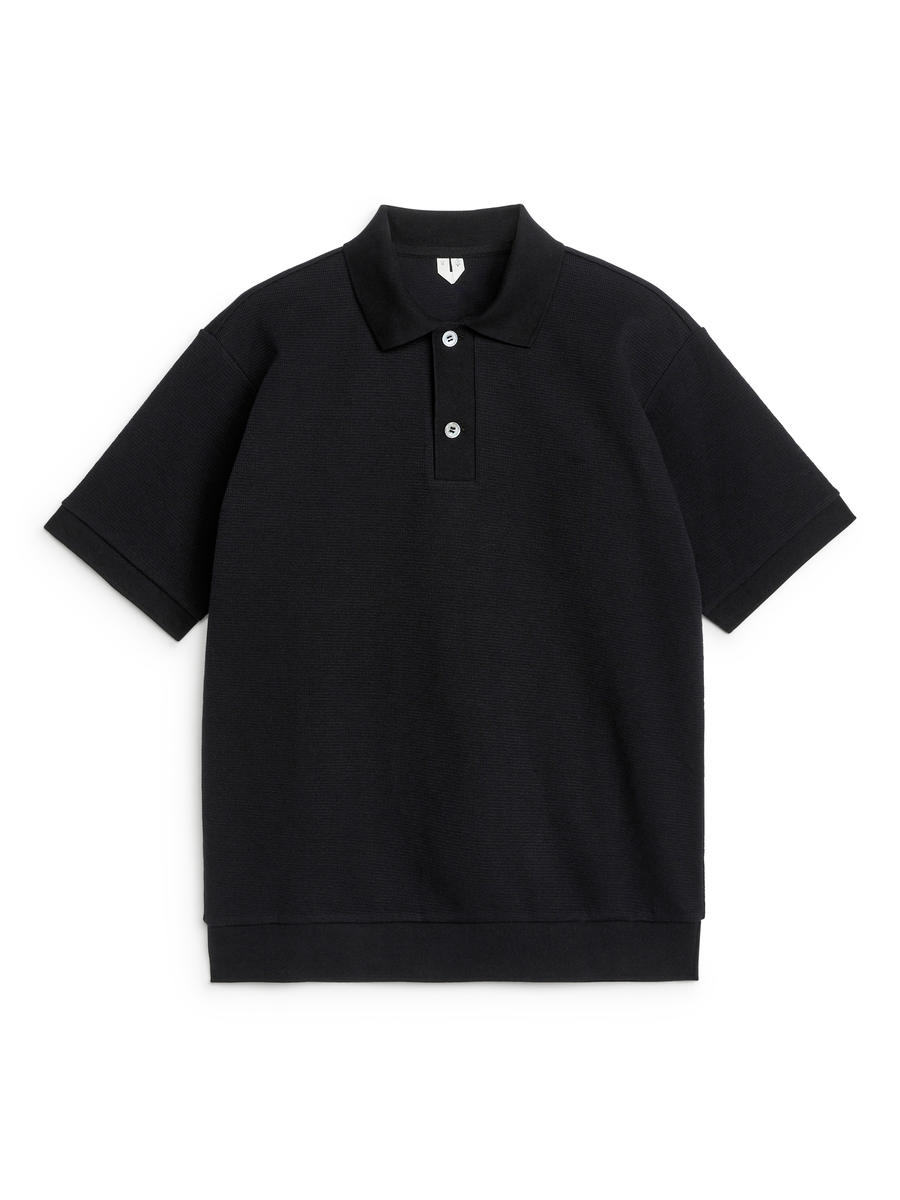 Polo texturé-Noir-7251