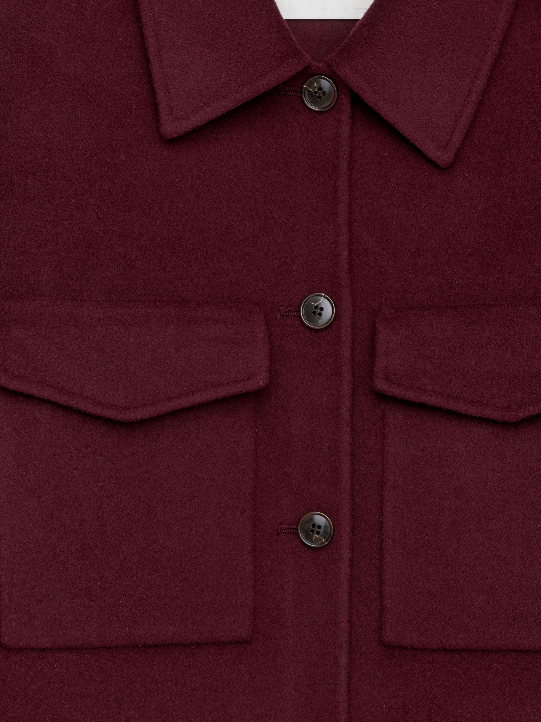 Double-Face Wool Overshirt - Burgundy - Regular fit - Women - StillMedia/DescriptiveDetail - 1