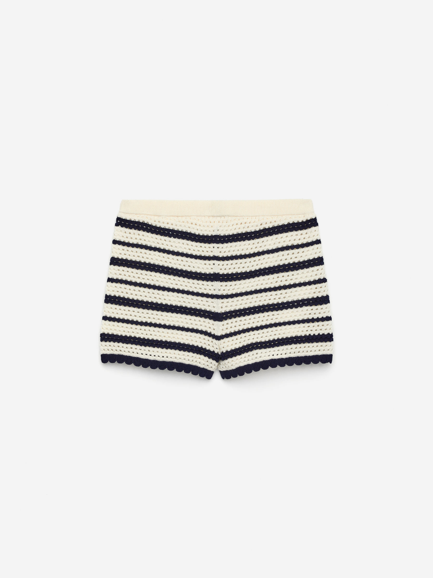Pointelle-Knit Shorts - Dark Blue/Off White - Regular fit - Children - StillMedia/DescriptiveStillLife - 2