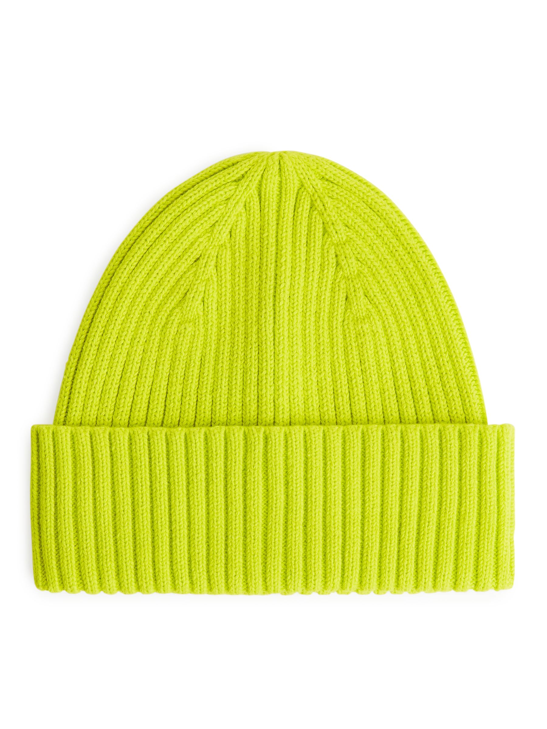 Rib-Knitted Beanie - Neon Yellow - Children - StillMedia/DescriptiveStillLife - 1