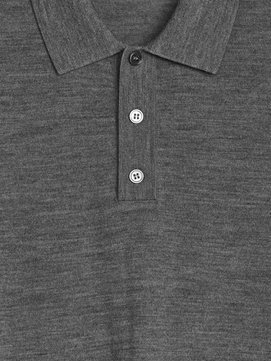 Merino Polo Jumper-#828282-13242