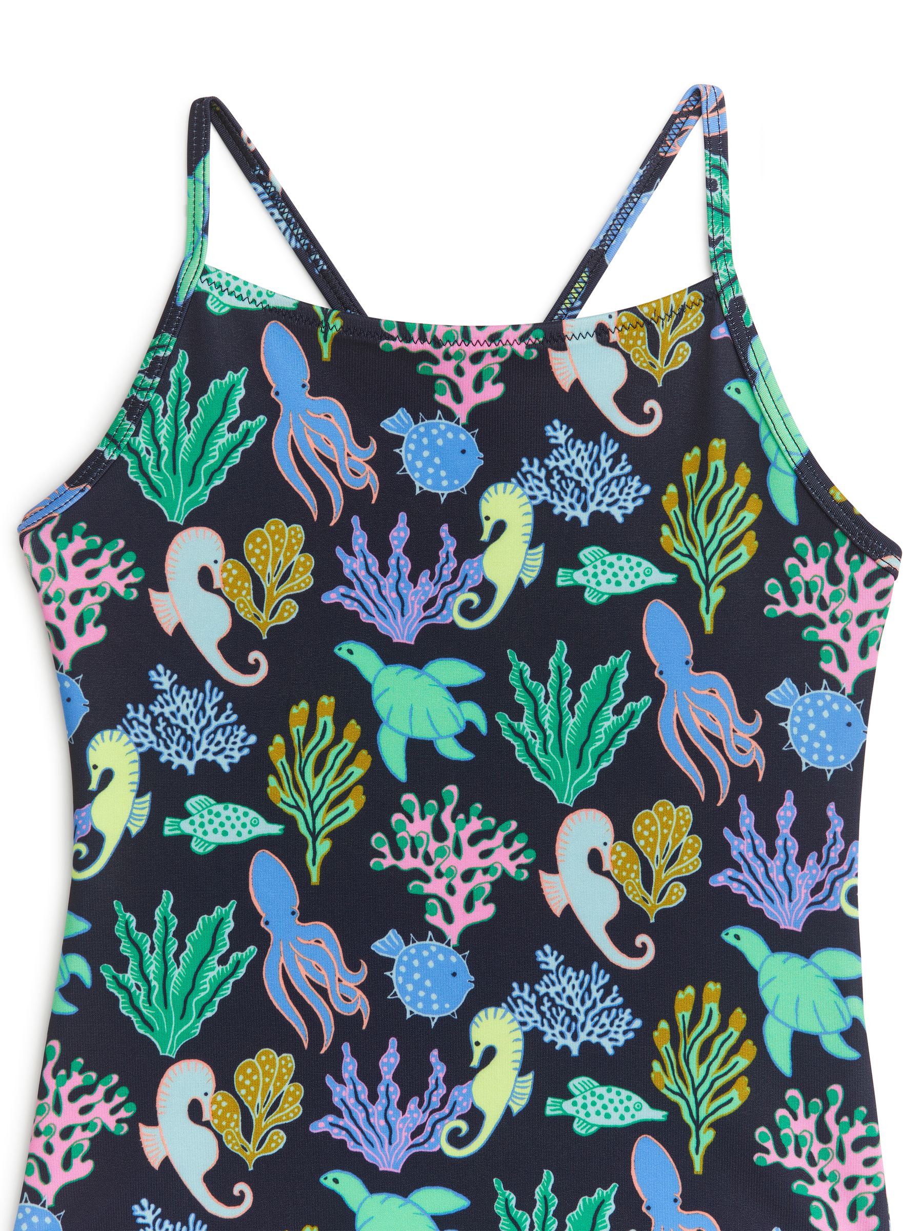 Badeanzug mit gekreuzten Trägern hinten - Mehrfarbig/Korallen - Regular Fit - Kinder - StillMedia/DescriptiveDetail - 1