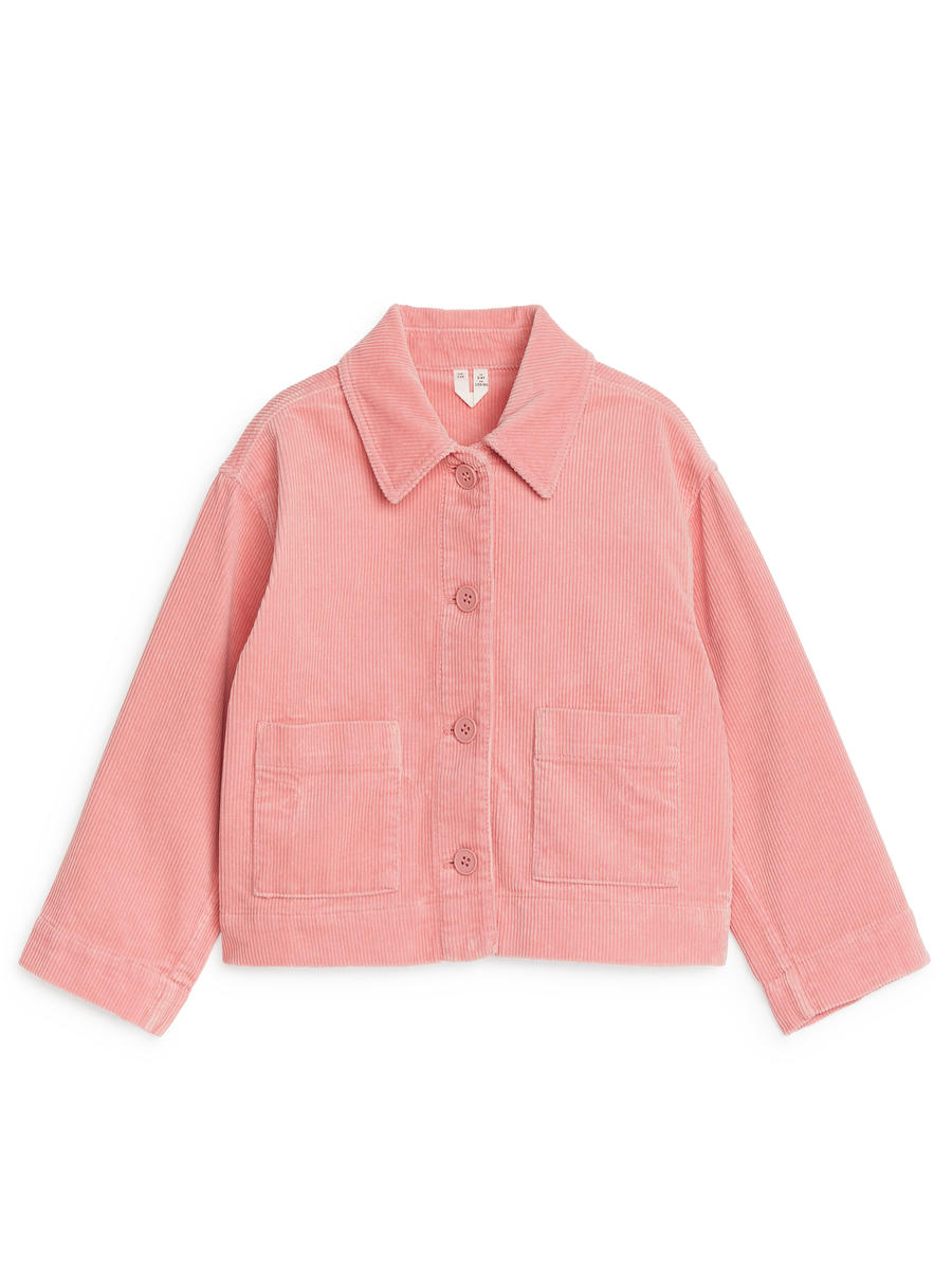 Cropped Corduroy Jacket-#C9A1A2-11826