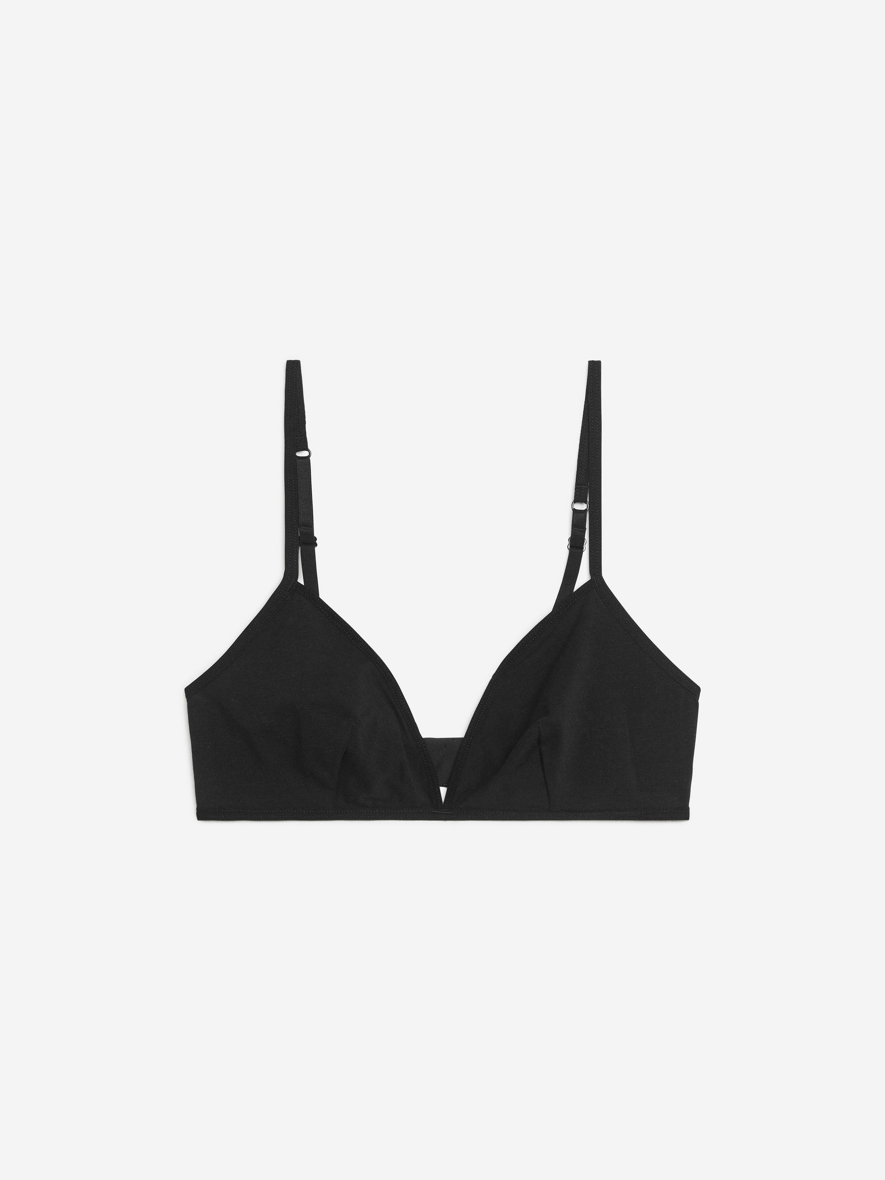 Cotton Soft Bra-Black-4223