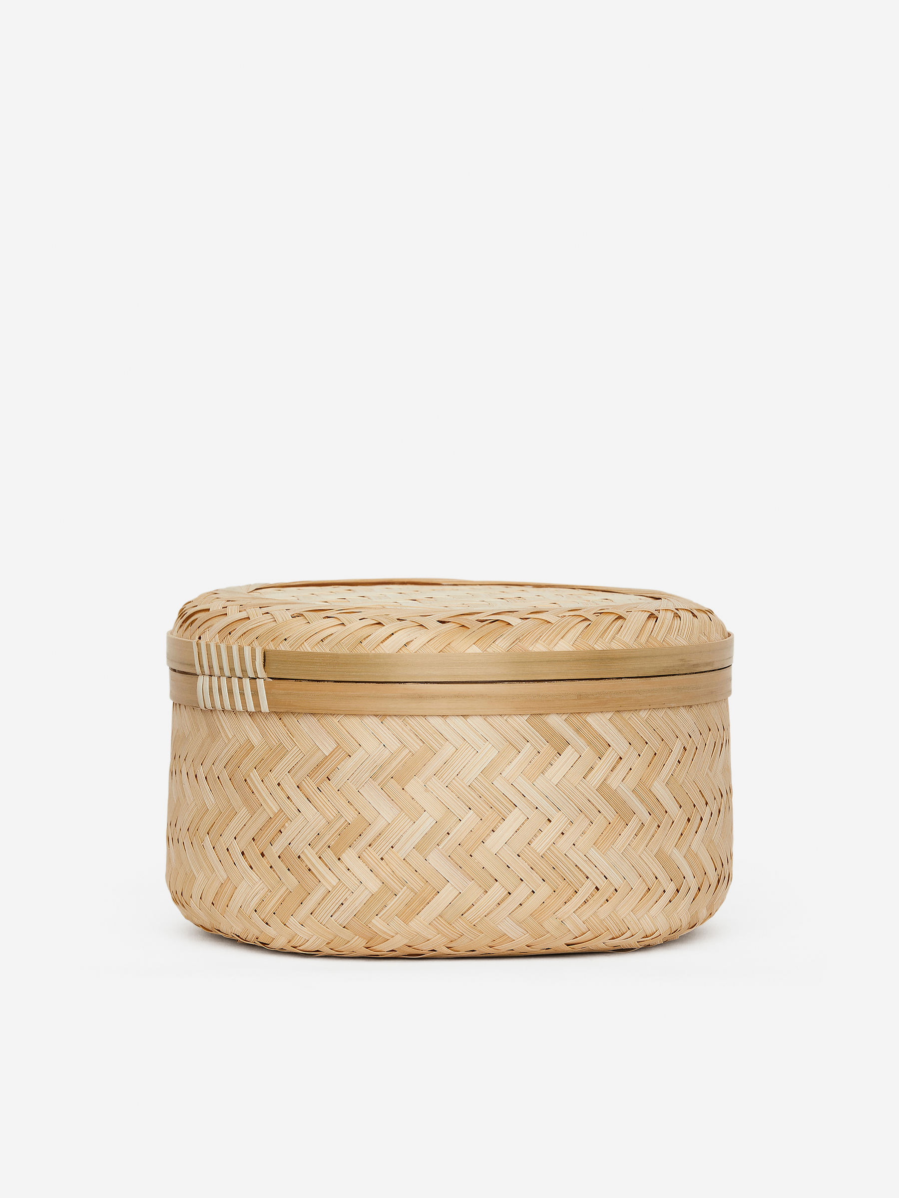 Bamboo Basket 21 cm-#D0C2AA-15894