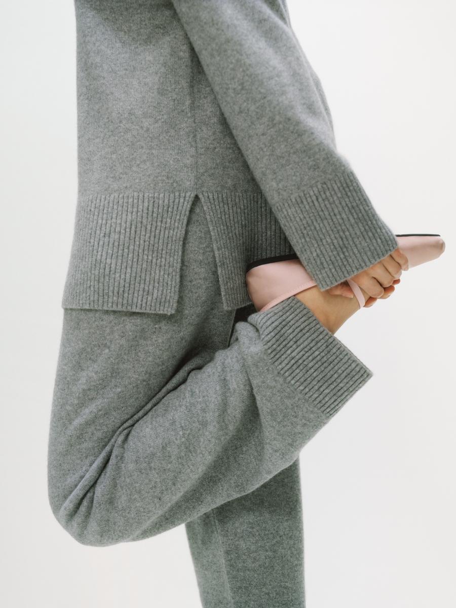 Cashmere-Wool Trousers - Grey - Loose fit - Women - 1267935001