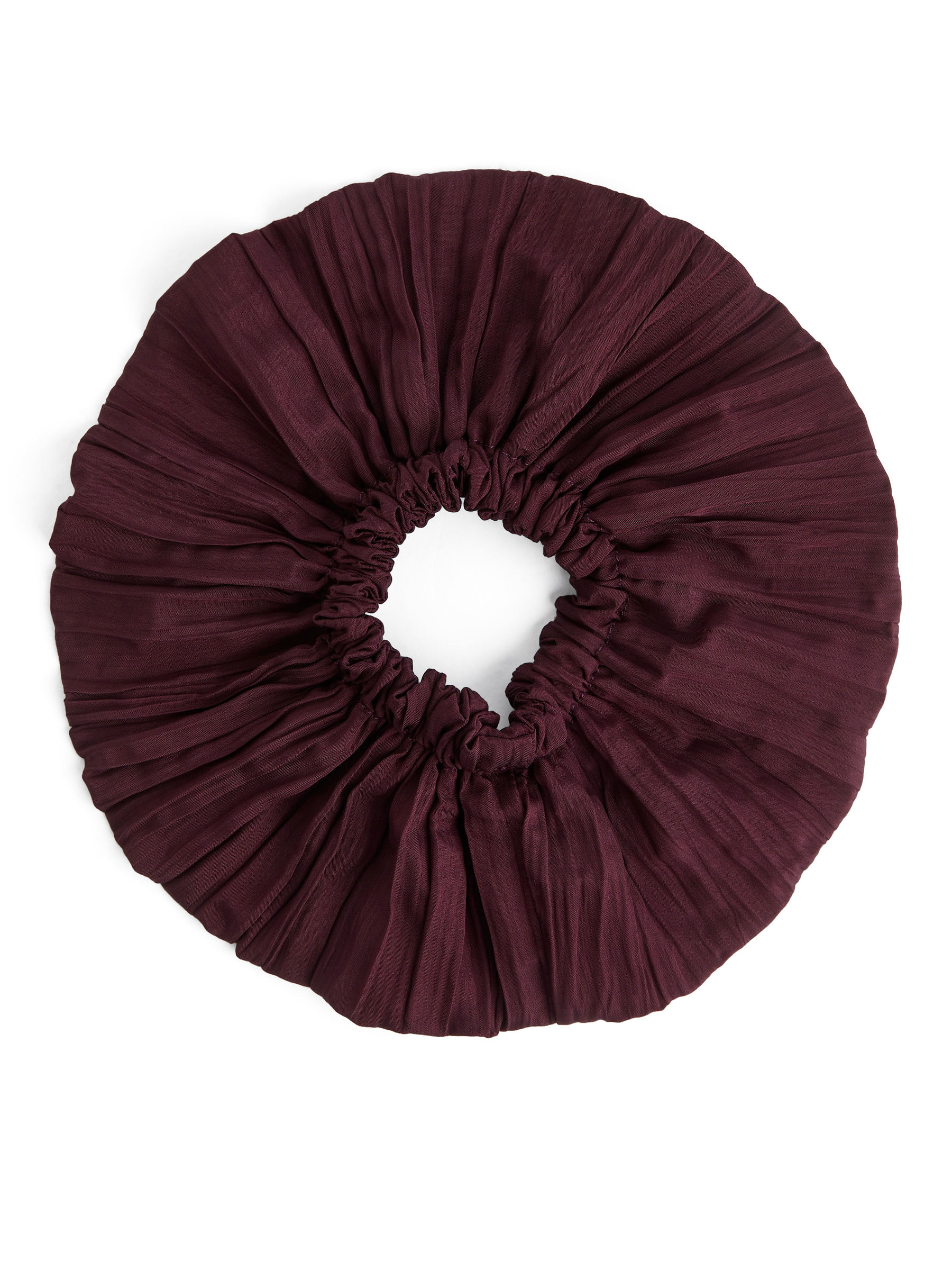 Pleated Hair Scrunchie - Burgundy - women - 1256206001