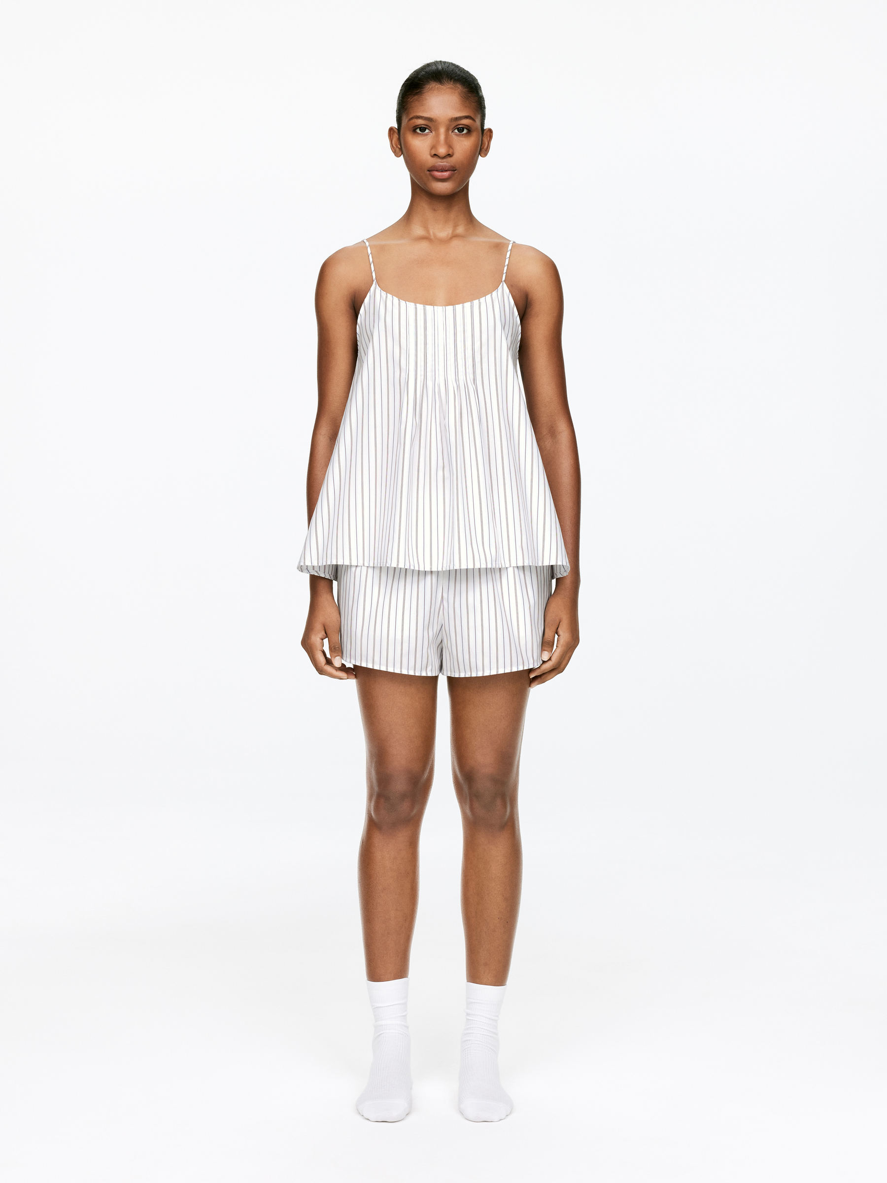 Cotton Strap Top - White/Multi-Colour - Loose fit - Women - StillMedia/Lookbook - 6