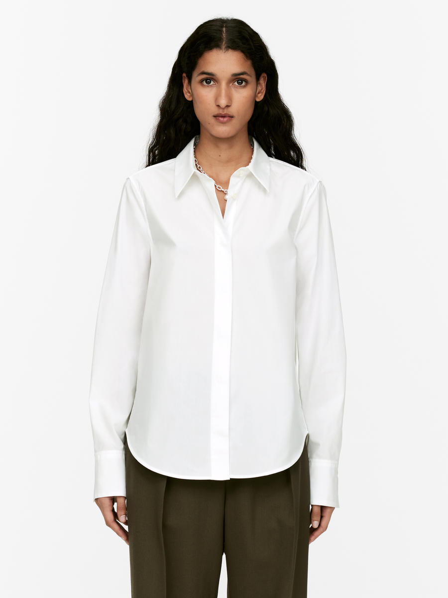 Regular-Fit Poplin Shirt-#FFFFFF-12005