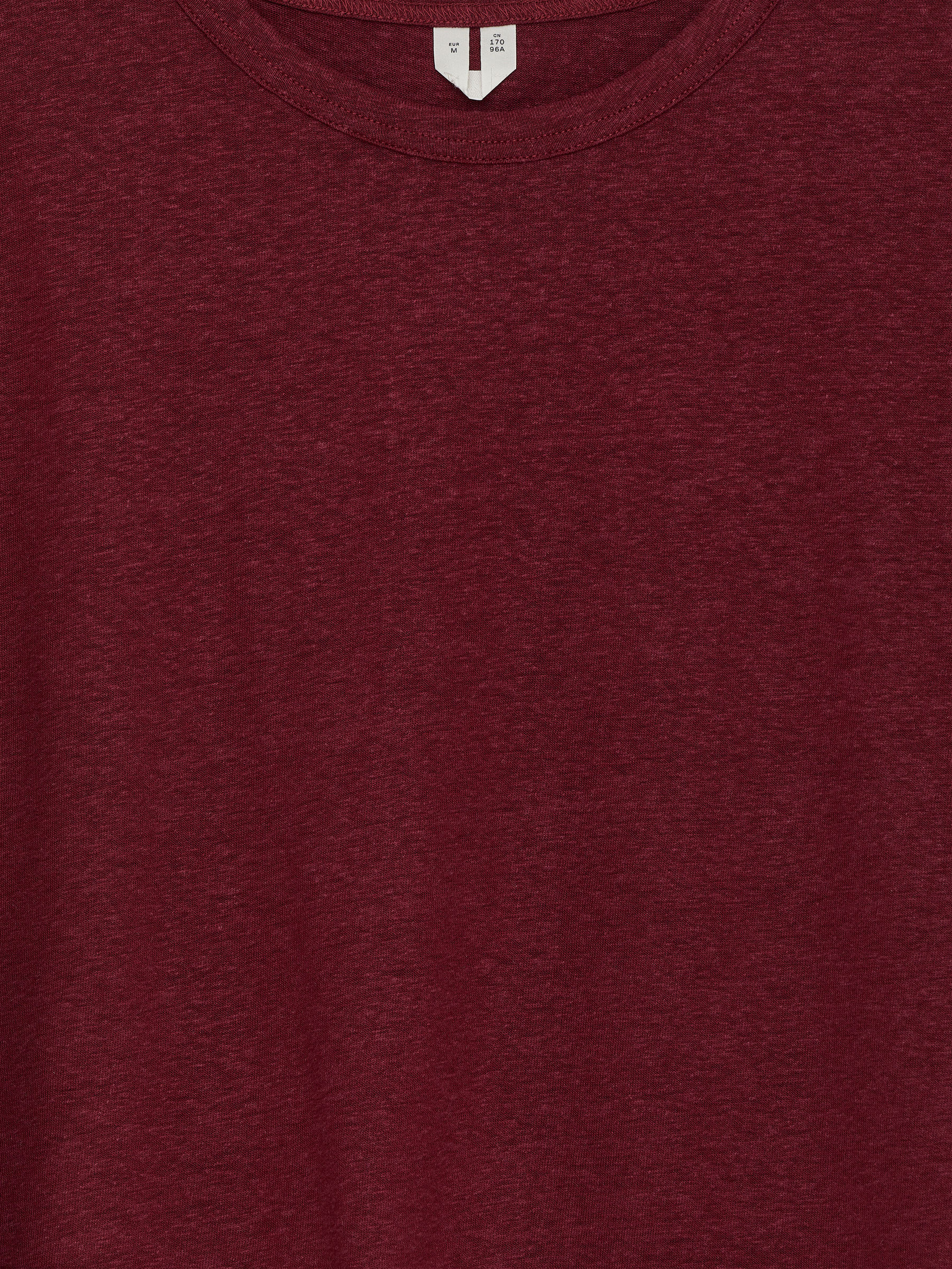 Linen-Blend T-Shirt - Burgundy - Slim fit - Women - StillMedia/DescriptiveDetail - 1