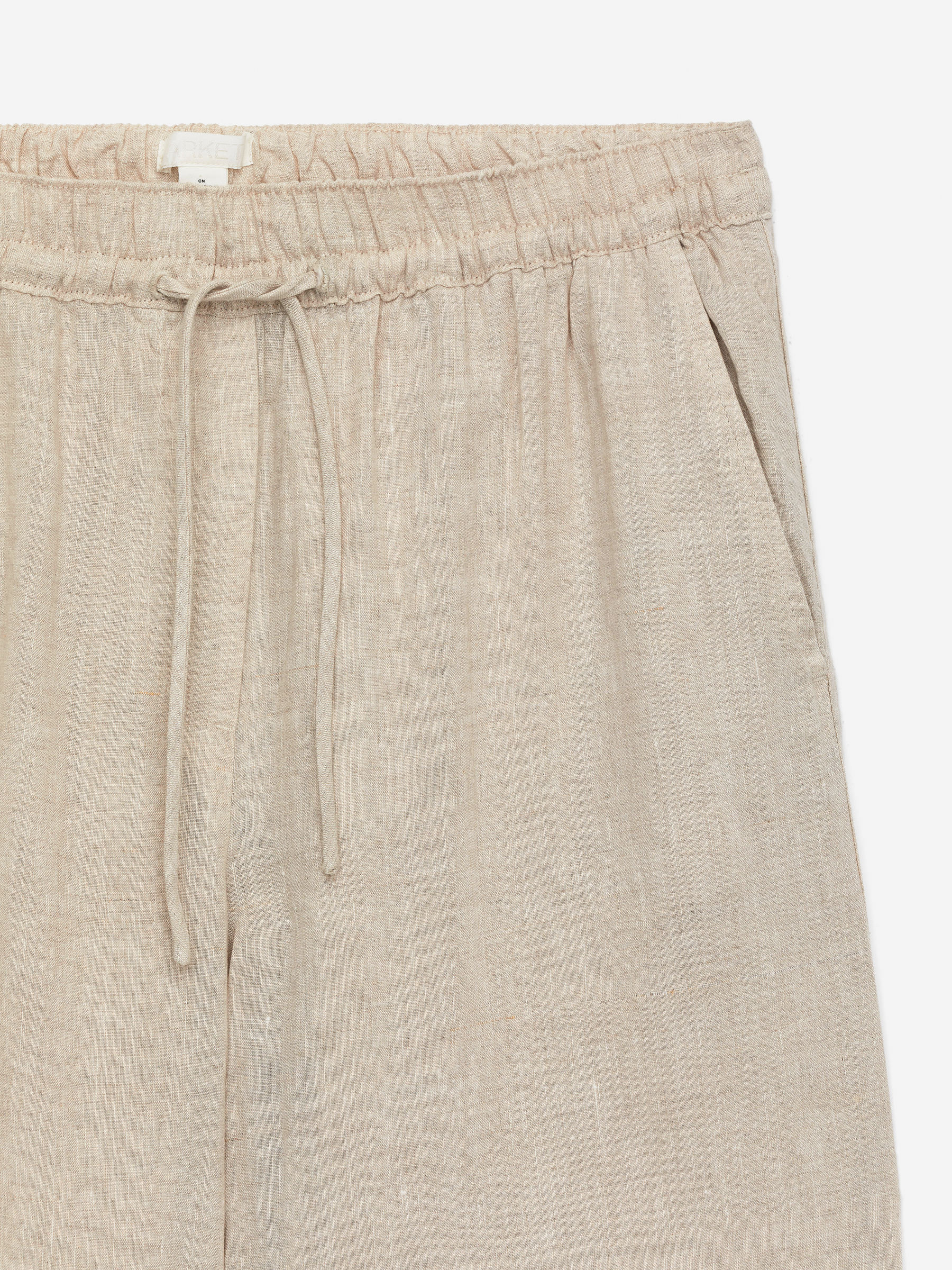 Cropped Linen Trousers - Beige - Loose fit - Women - StillMedia/DescriptiveDetail - 1