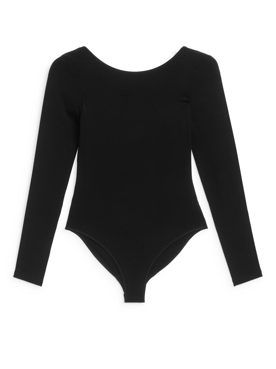 Long-Sleeve Bodysuit-Black-13370