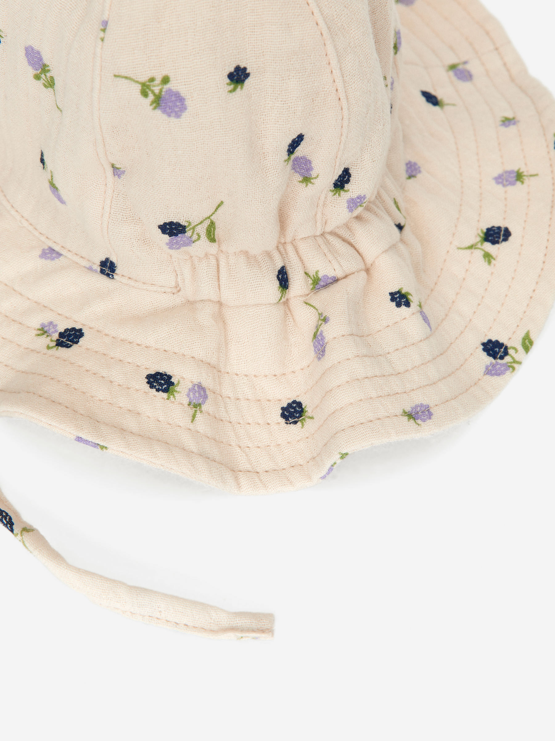 Cotton Muslin Sunhat - Off White/Floral - Children - StillMedia/DescriptiveDetail - 2