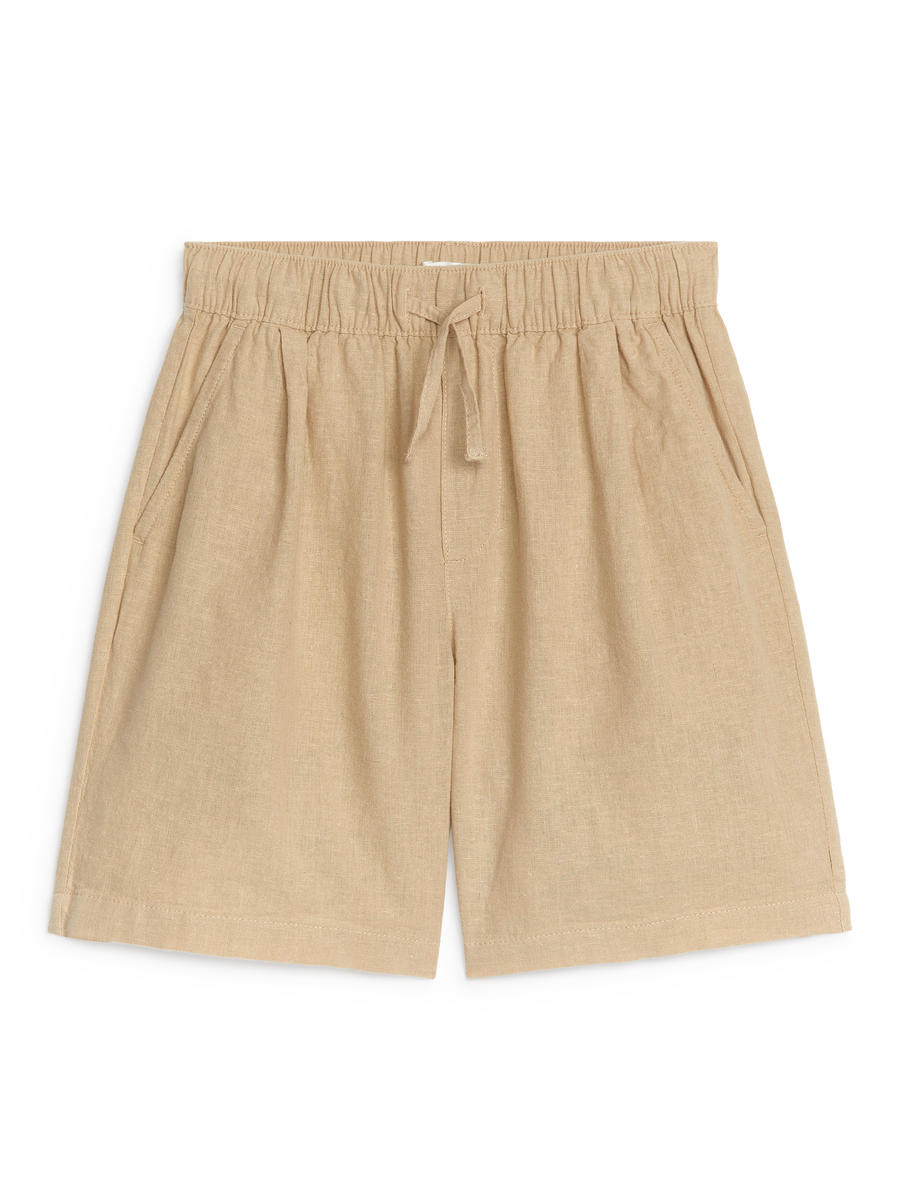 Cotton-Linen Shorts - Beige - Regular fit - Children - 1067274008