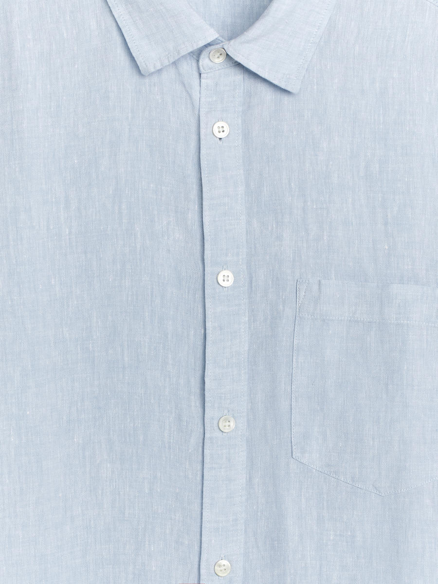 Regular-Fit Linen Shirt - Light Blue - Regular fit - Men - 1034463015