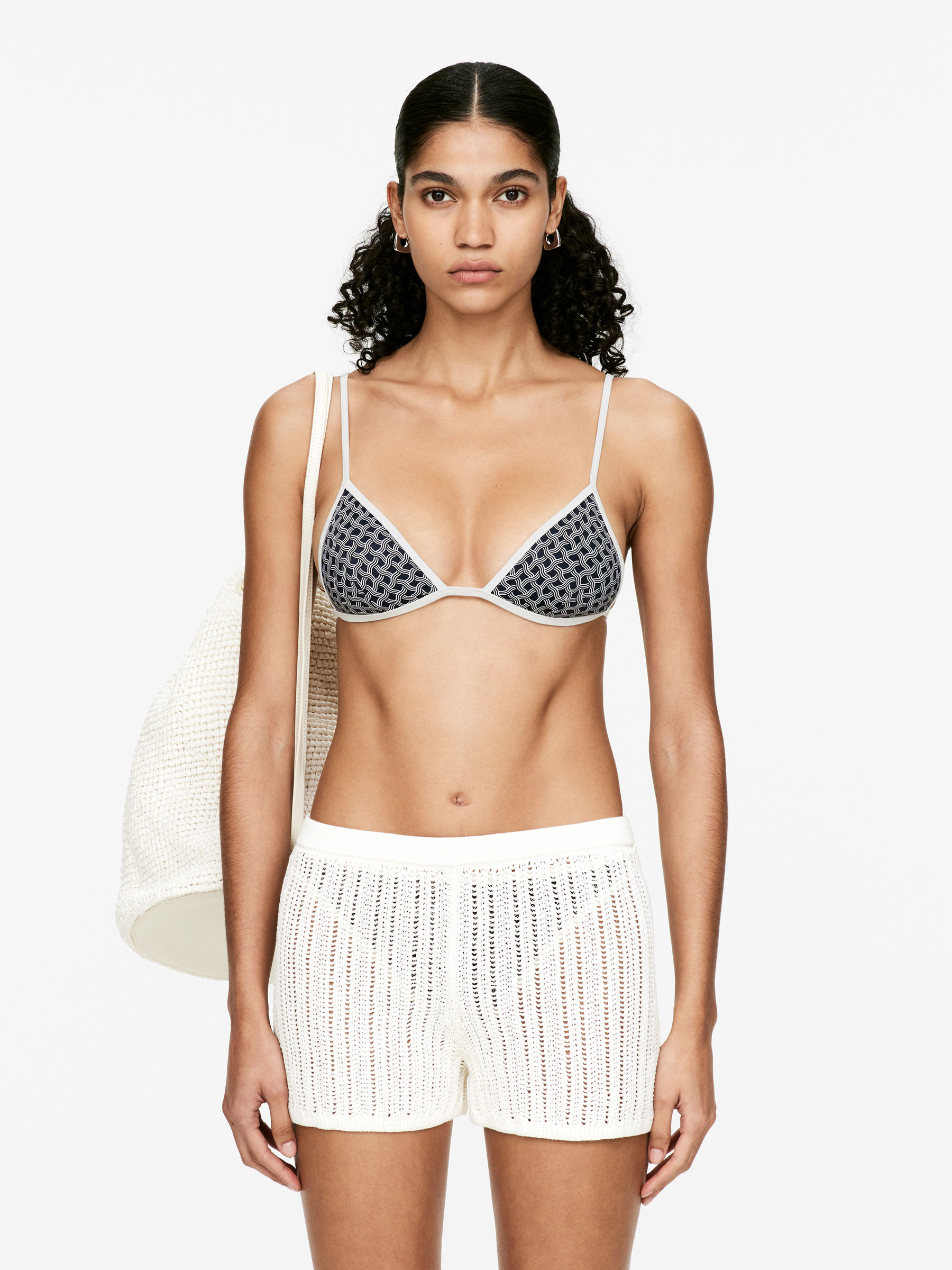 Triangle Bikini Top - Dark Green/Off White - Women - StillMedia/Lookbook - 6