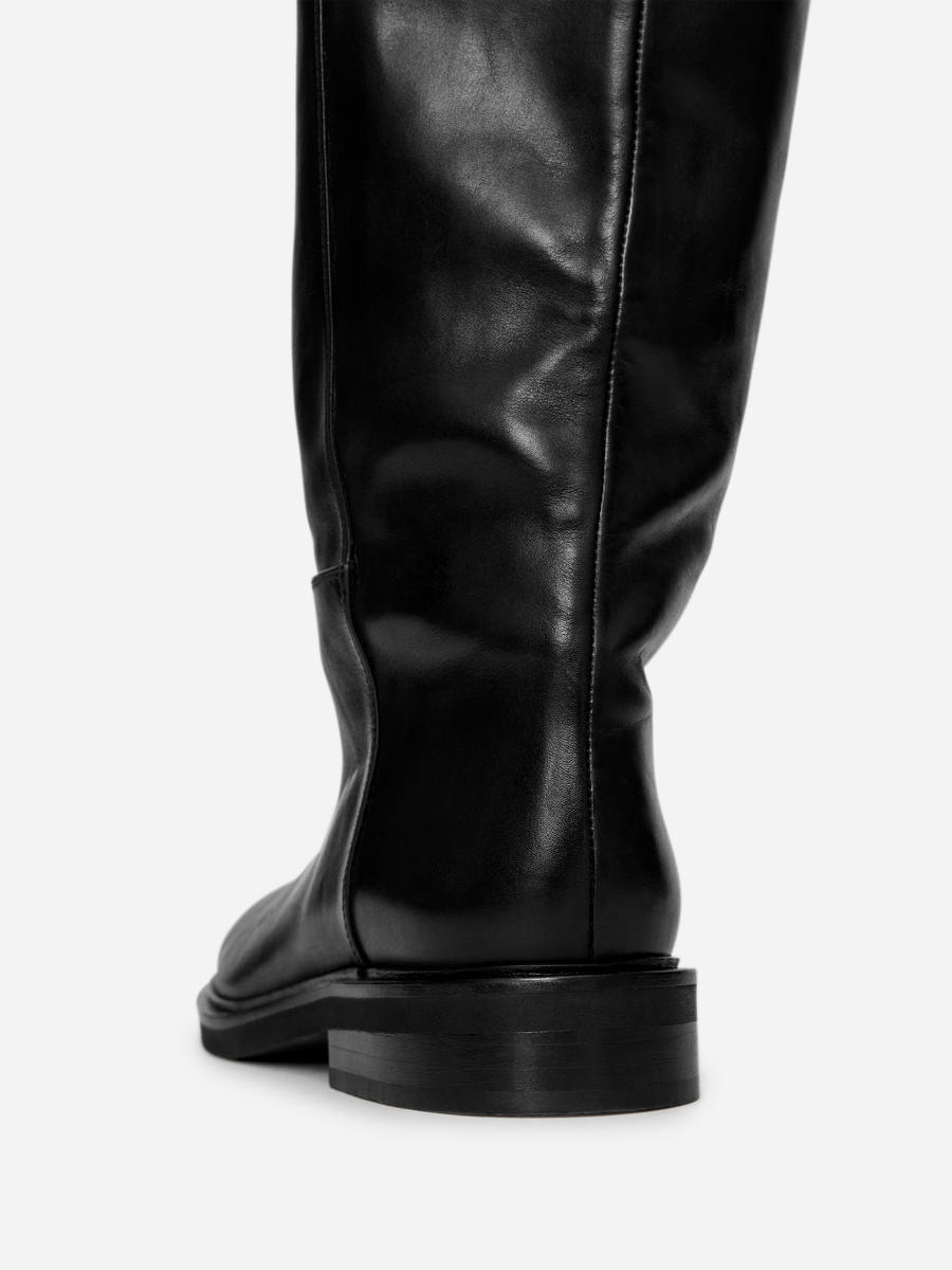 Over-The-Knee Leather Boots-#272628-13008